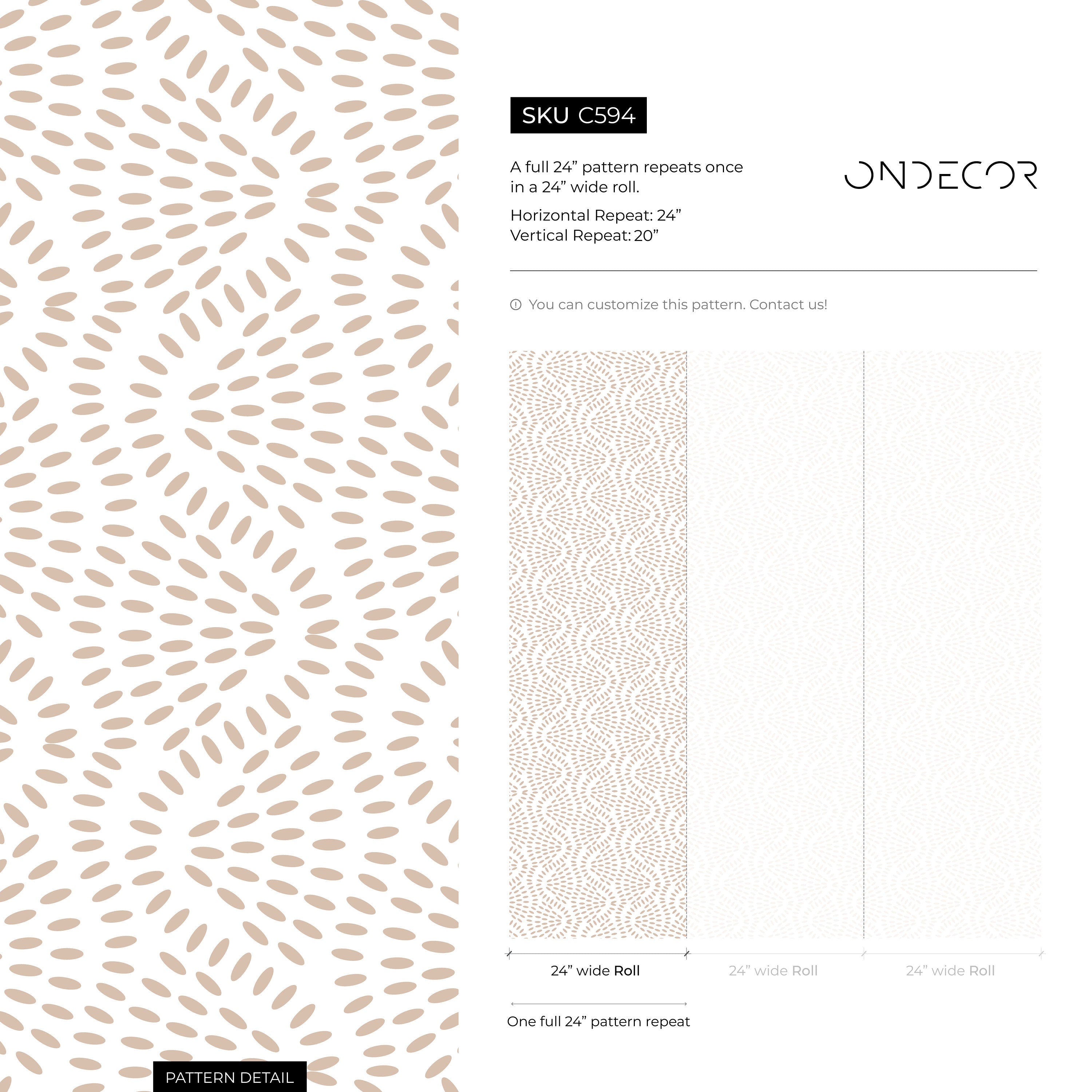 Abstract Wallpaper With A Radiating Dash Pattern In Beige - C594