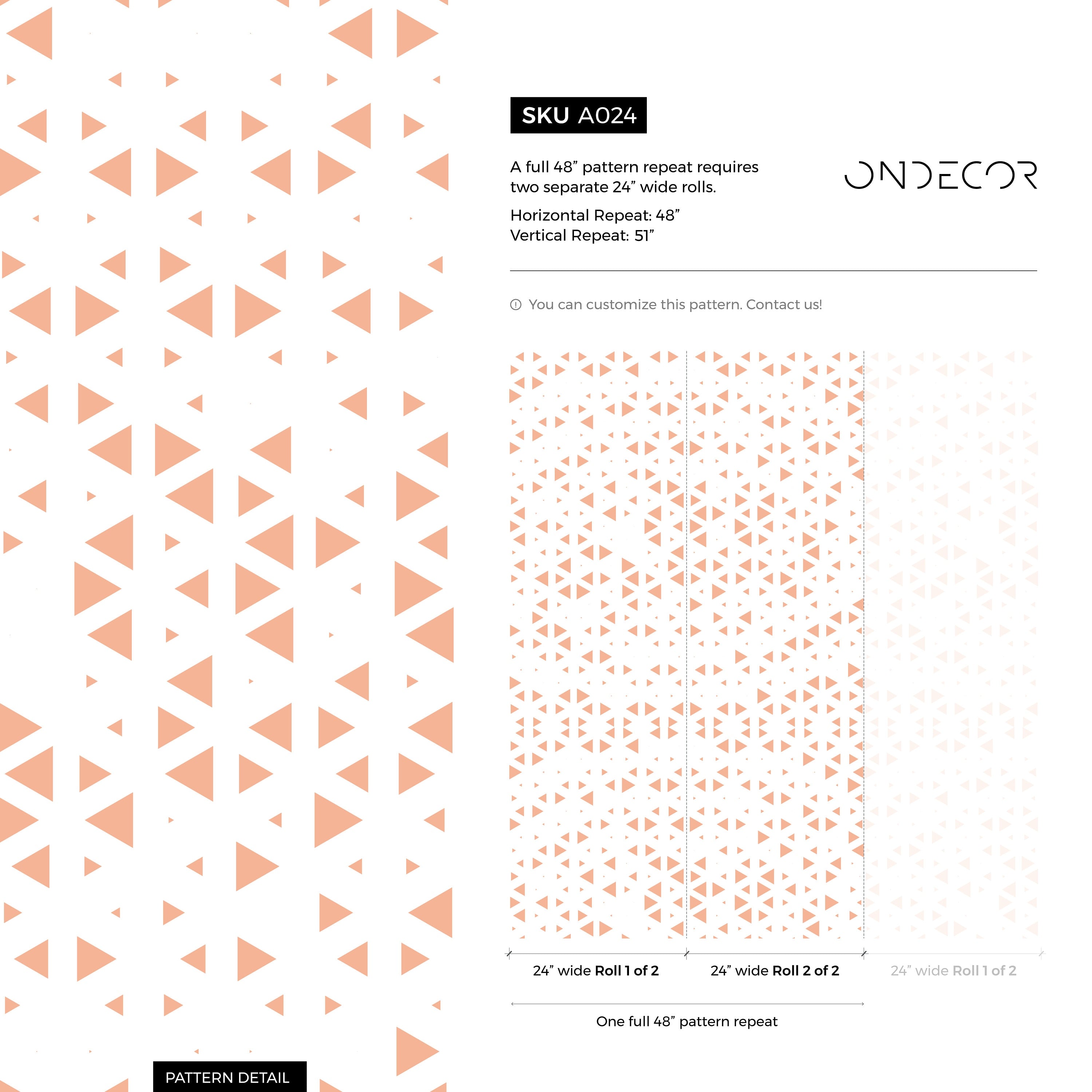 Geometric Wallpaper With A Repeating Triangle Motif In Terracotta - A024