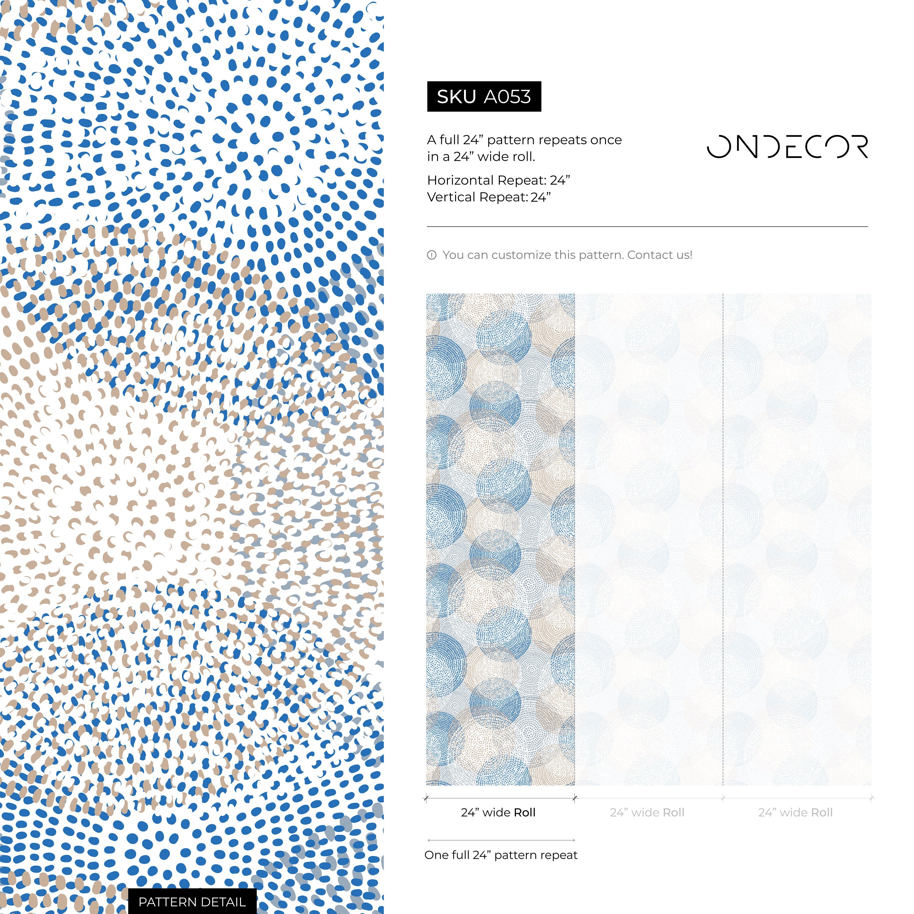 Abstract Wallpaper With A Dotted Circle Motif In Blue And Gray - A053