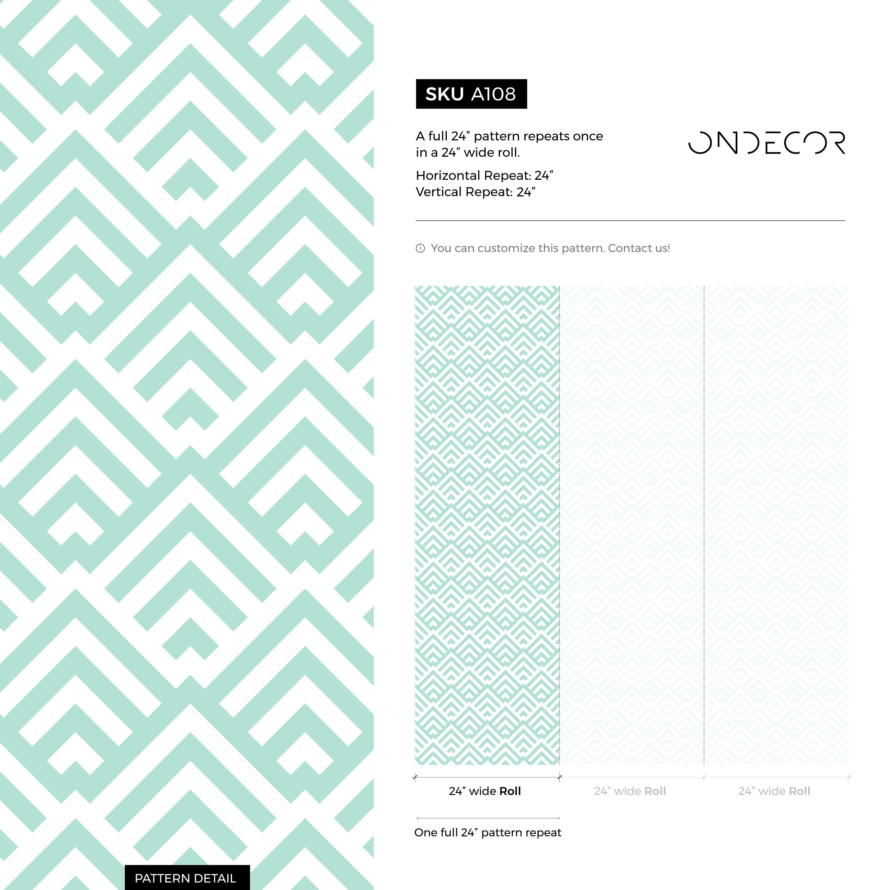 Geometric Wallpaper With A Modern Chevron Pattern In Light Blue - A108