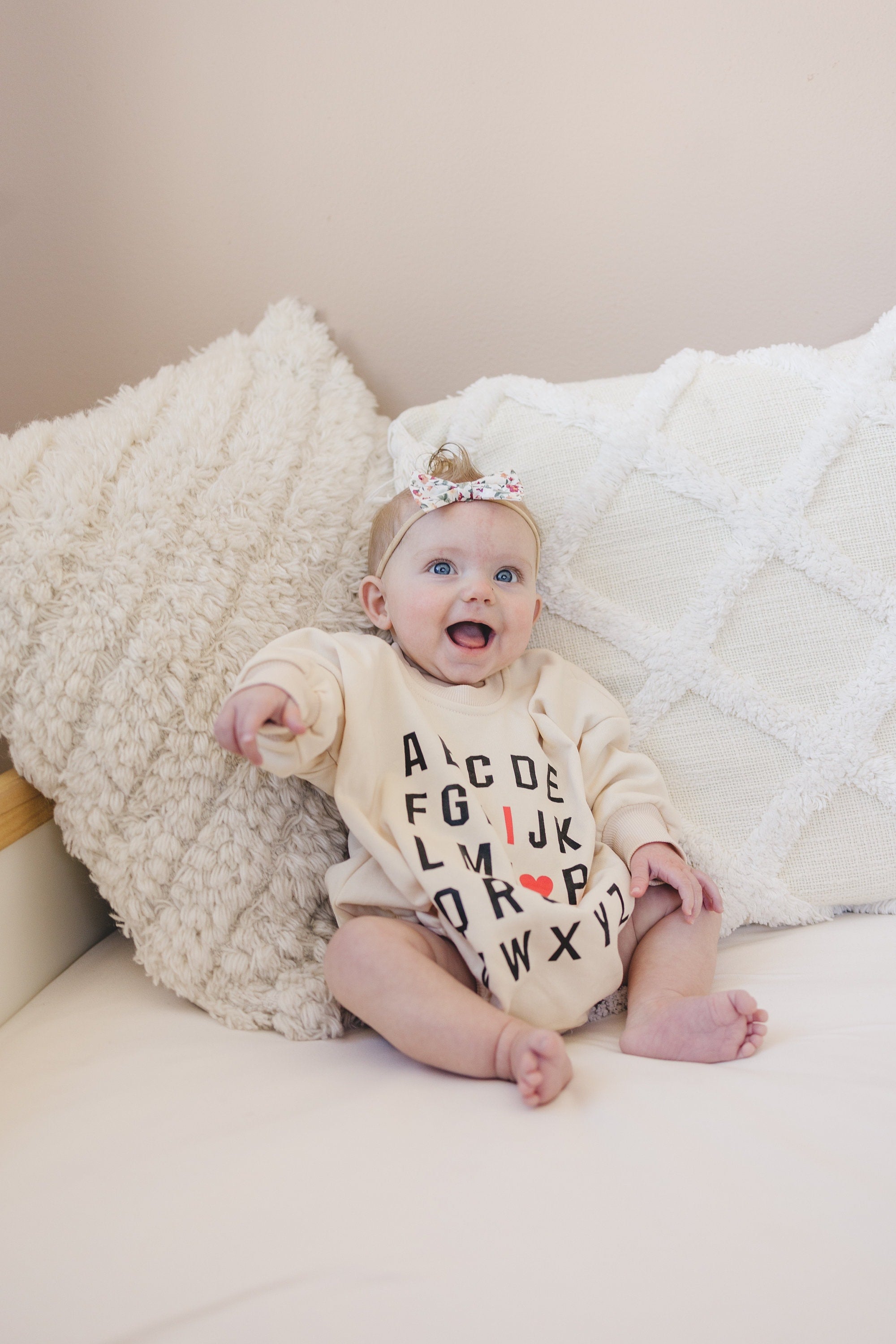 Abc I Love You Sweatshirt Romper - More Colors