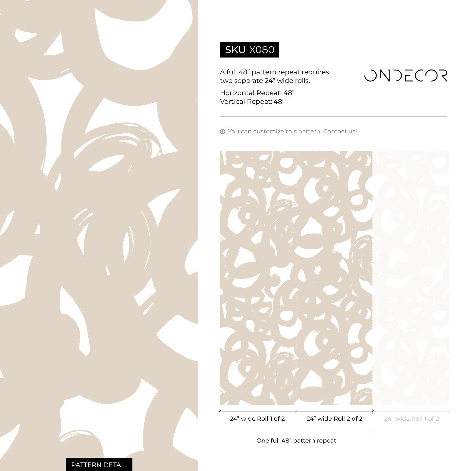 Abstract Wallpaper With Overlapping Brushstroke Circles In Beige - X080