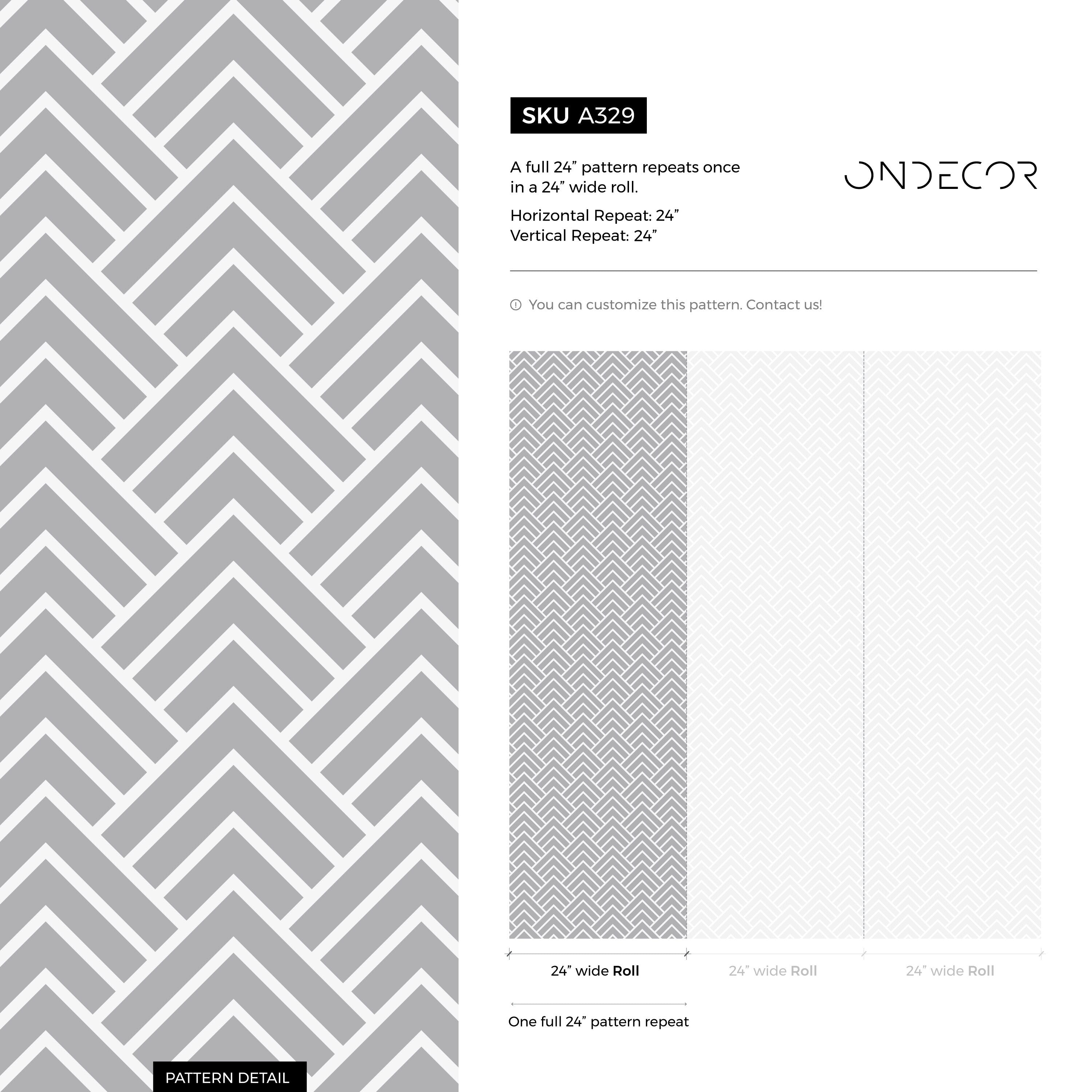 Geometric Wallpaper With A Scandinavian Chevron Motif In Light Gray And White - A329