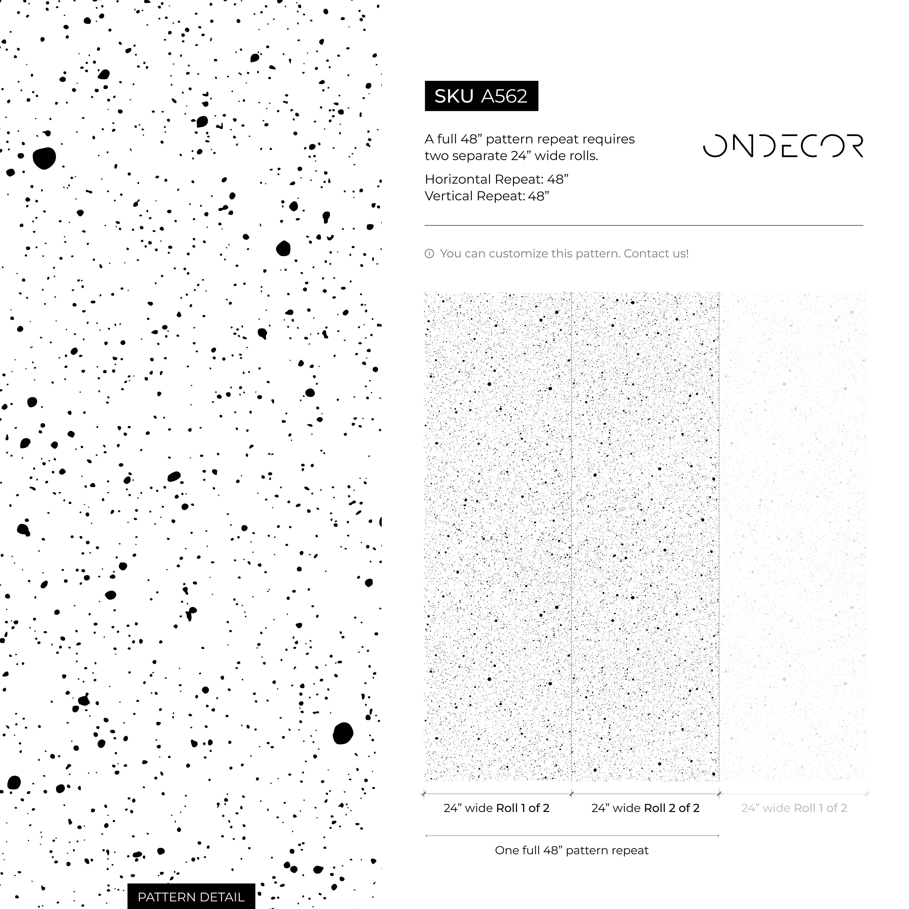 Abstract Wallpaper With An Artistic Splatter Motif In Black And White - A562