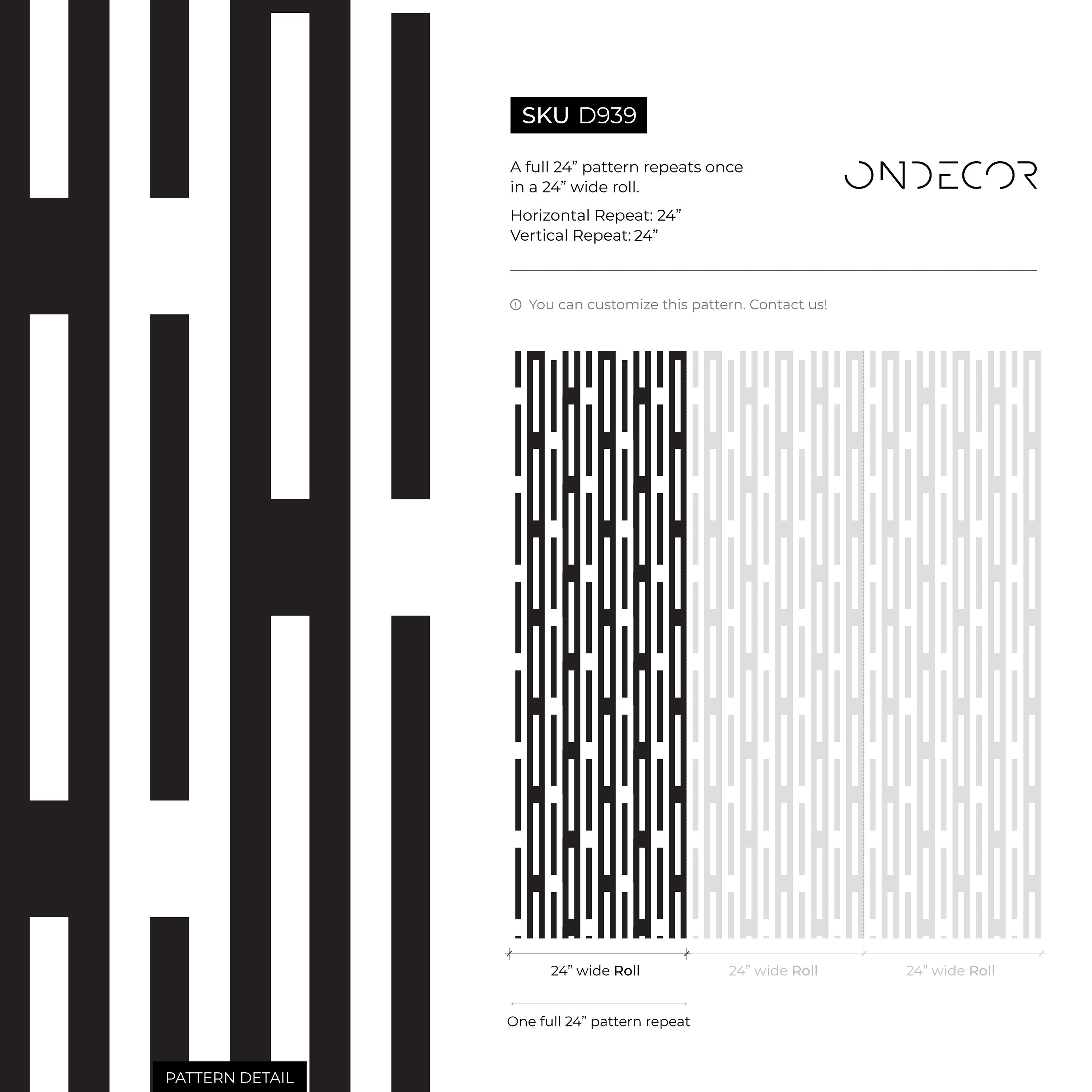 Geometric Wallpaper With An Interlocking Line Motif In Black And White - D939