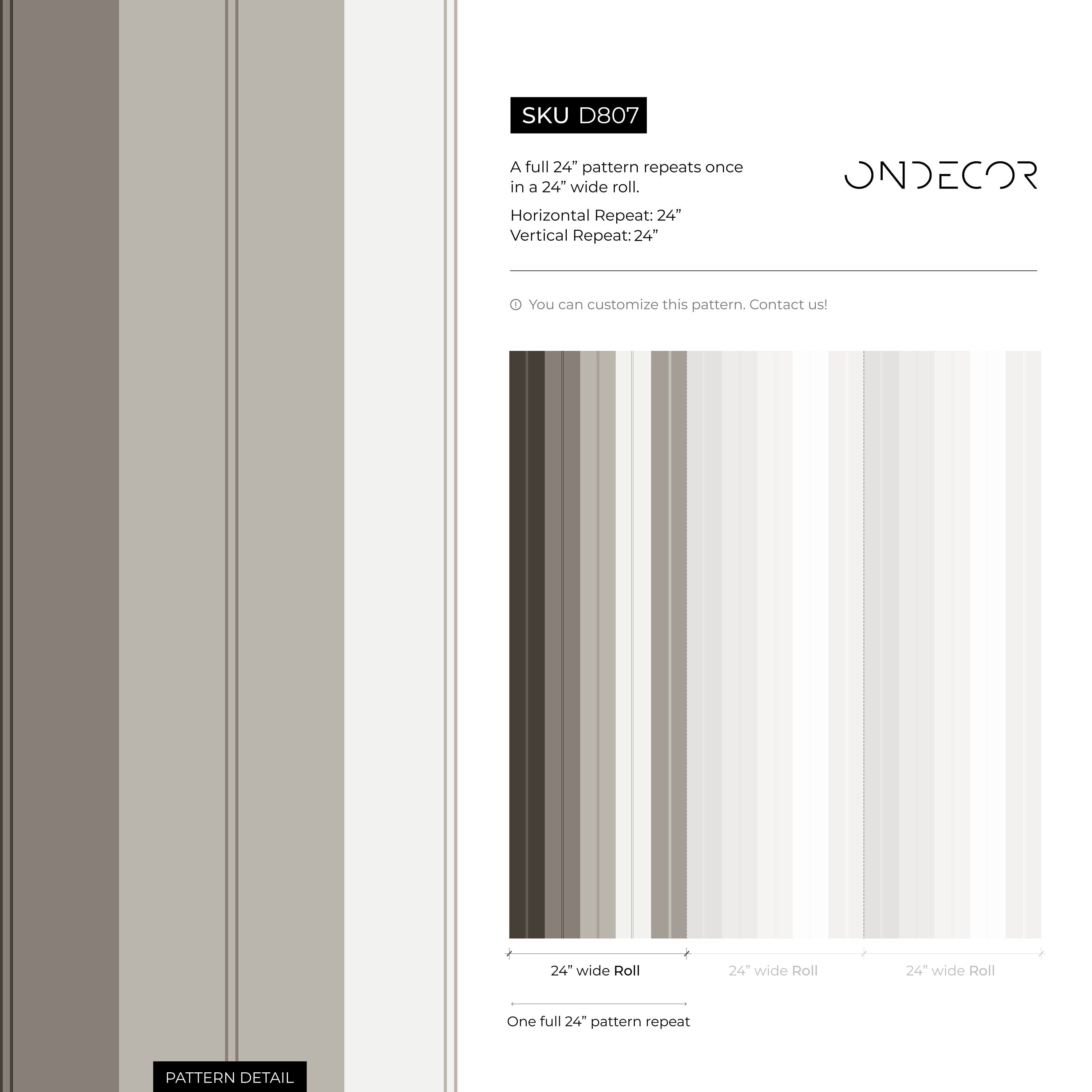 Striped Wallpaper With A Modern Vertical Motif In Brown, Taupe, And Beige - D807