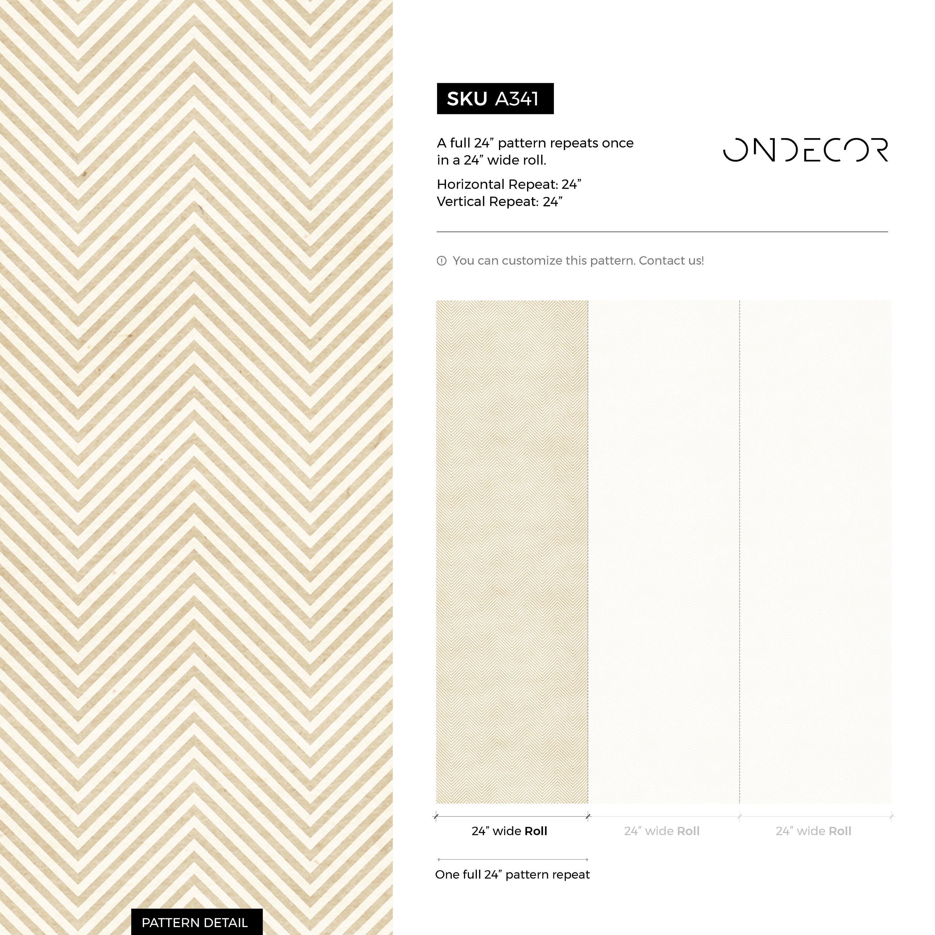 Chevron Wallpaper With A Minimalist Stripe Motif In Yellow And White - A341