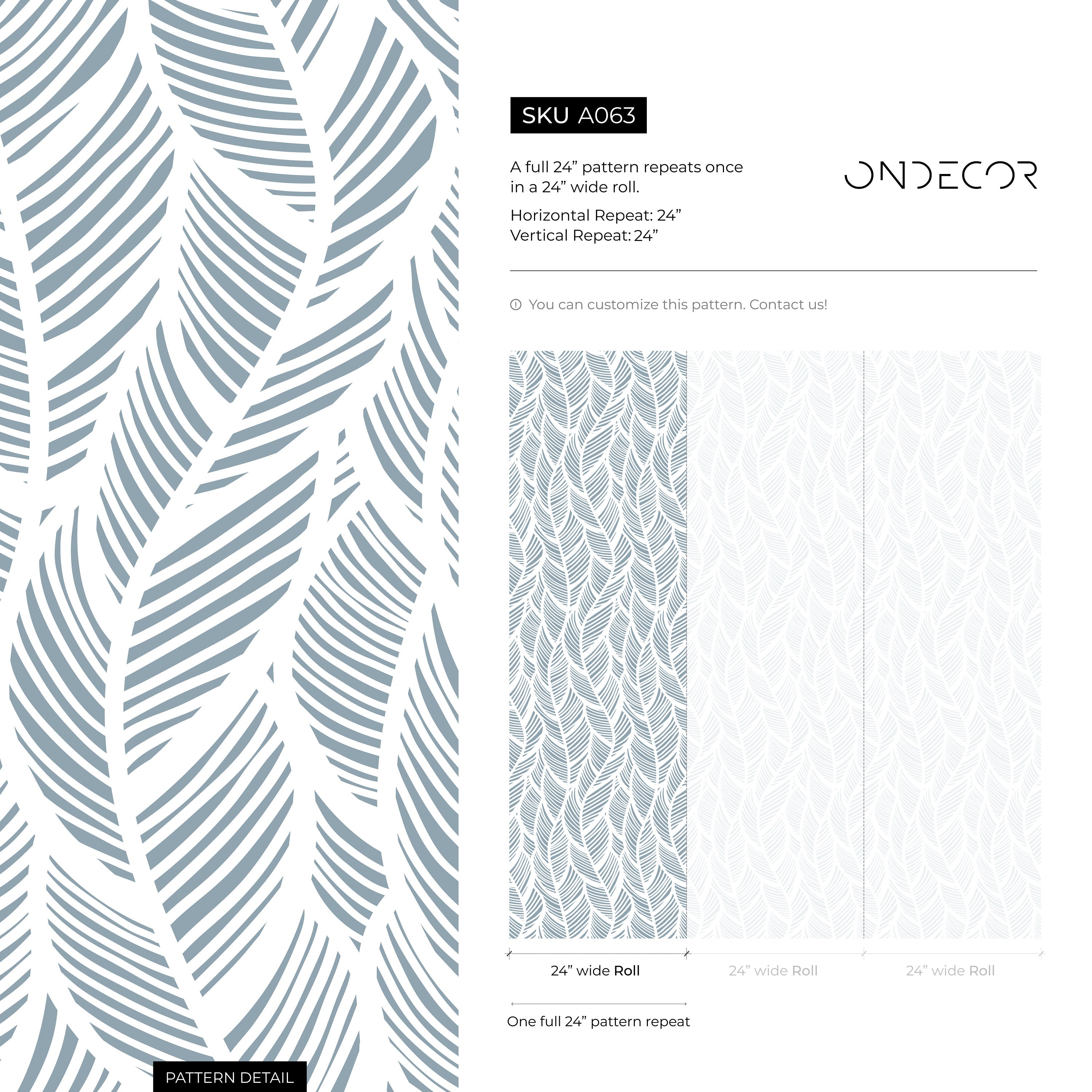 Feather Wallpaper With A Stylized Motif In Light Blue And Grey - A063