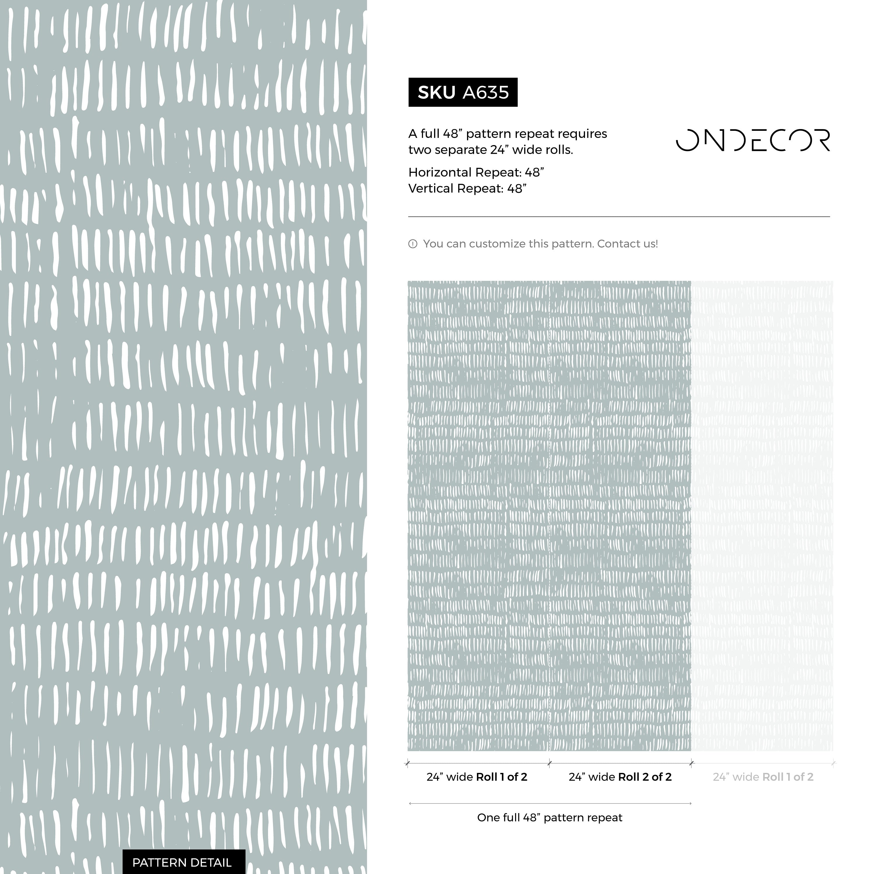 Abstract Wallpaper With Hand-drawn Vertical Lines In Sage Green And White - A635
