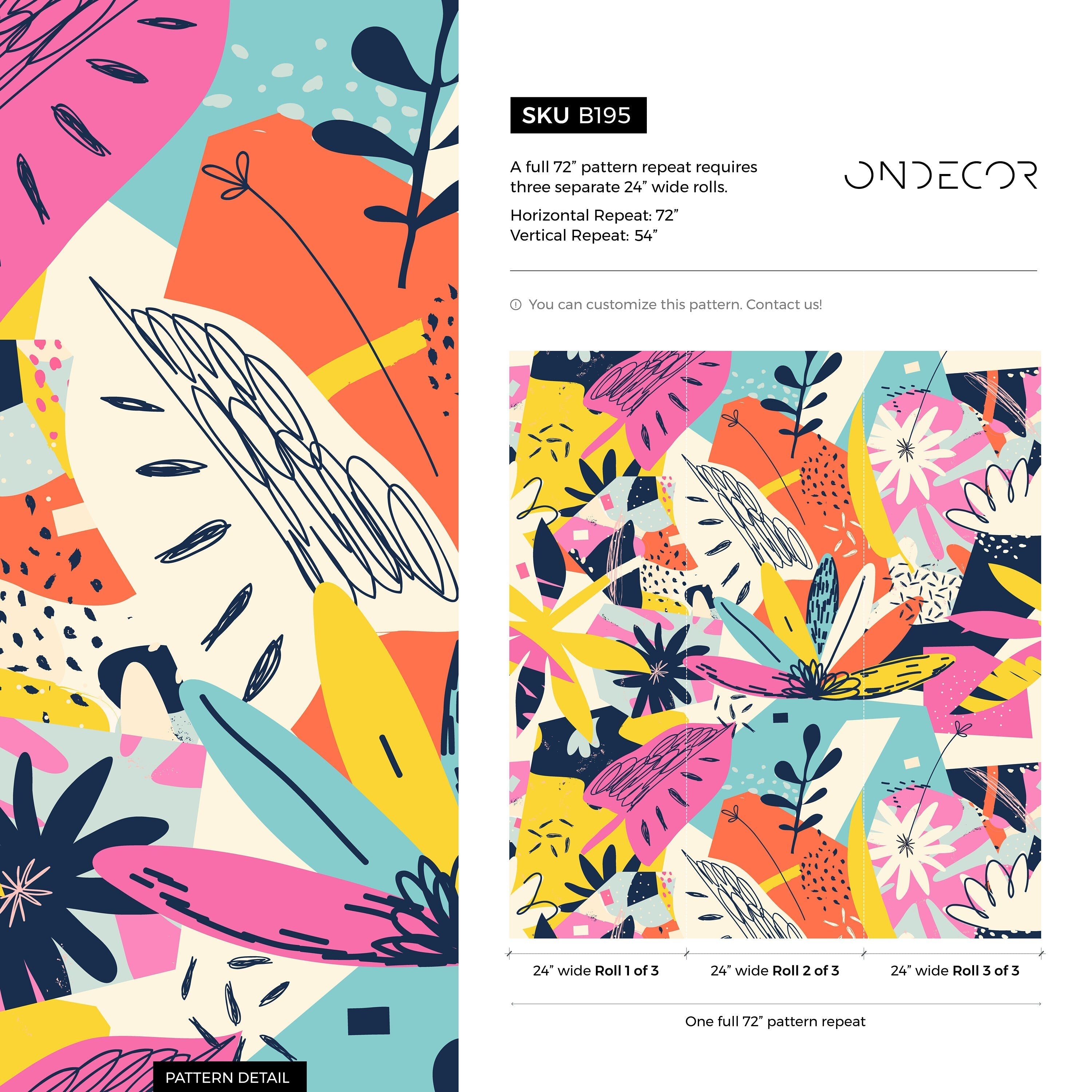 Abstract Wallpaper With A Colorful Collage Of Shapes In Pink And Yellow - B195