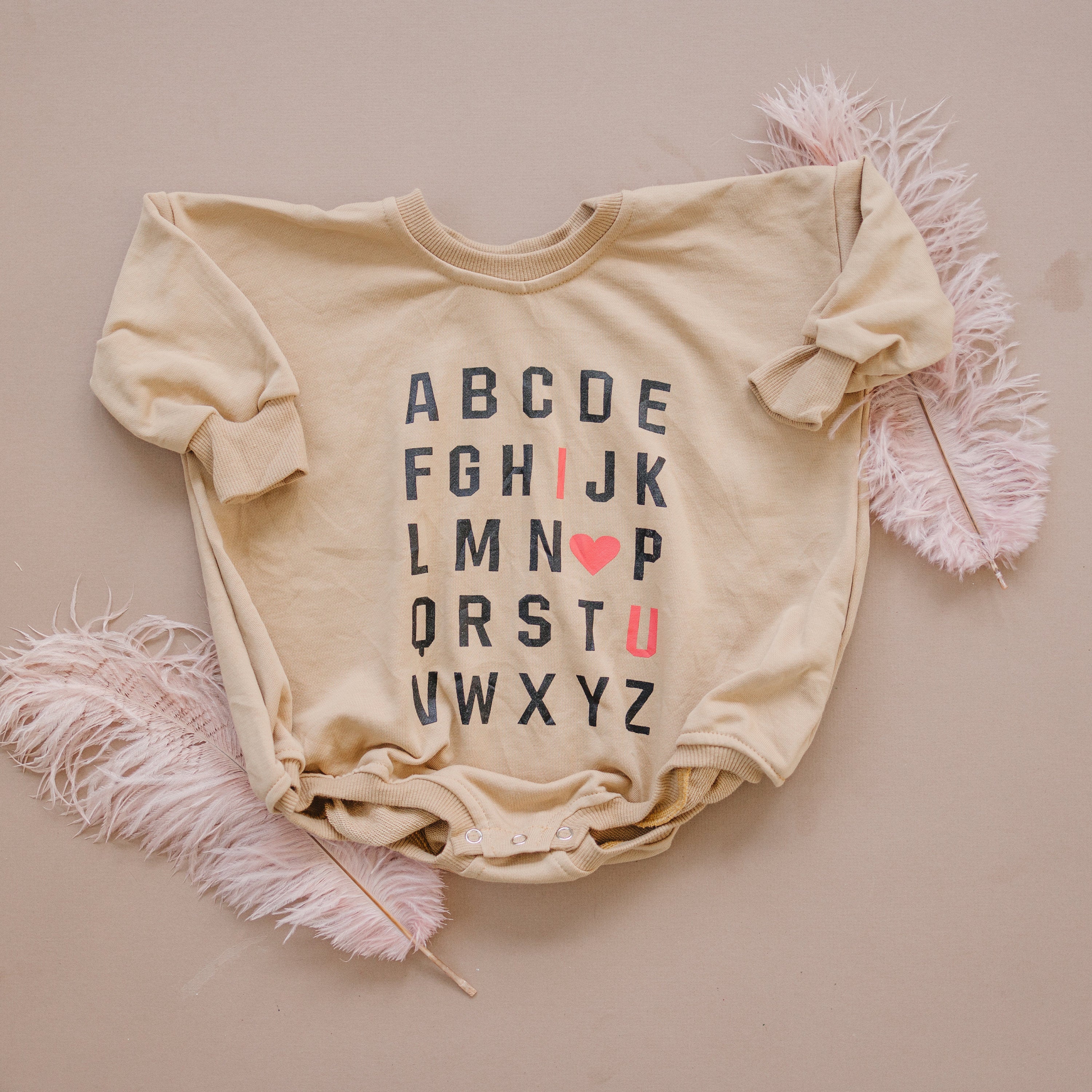 Abc I Love You Sweatshirt Romper - More Colors