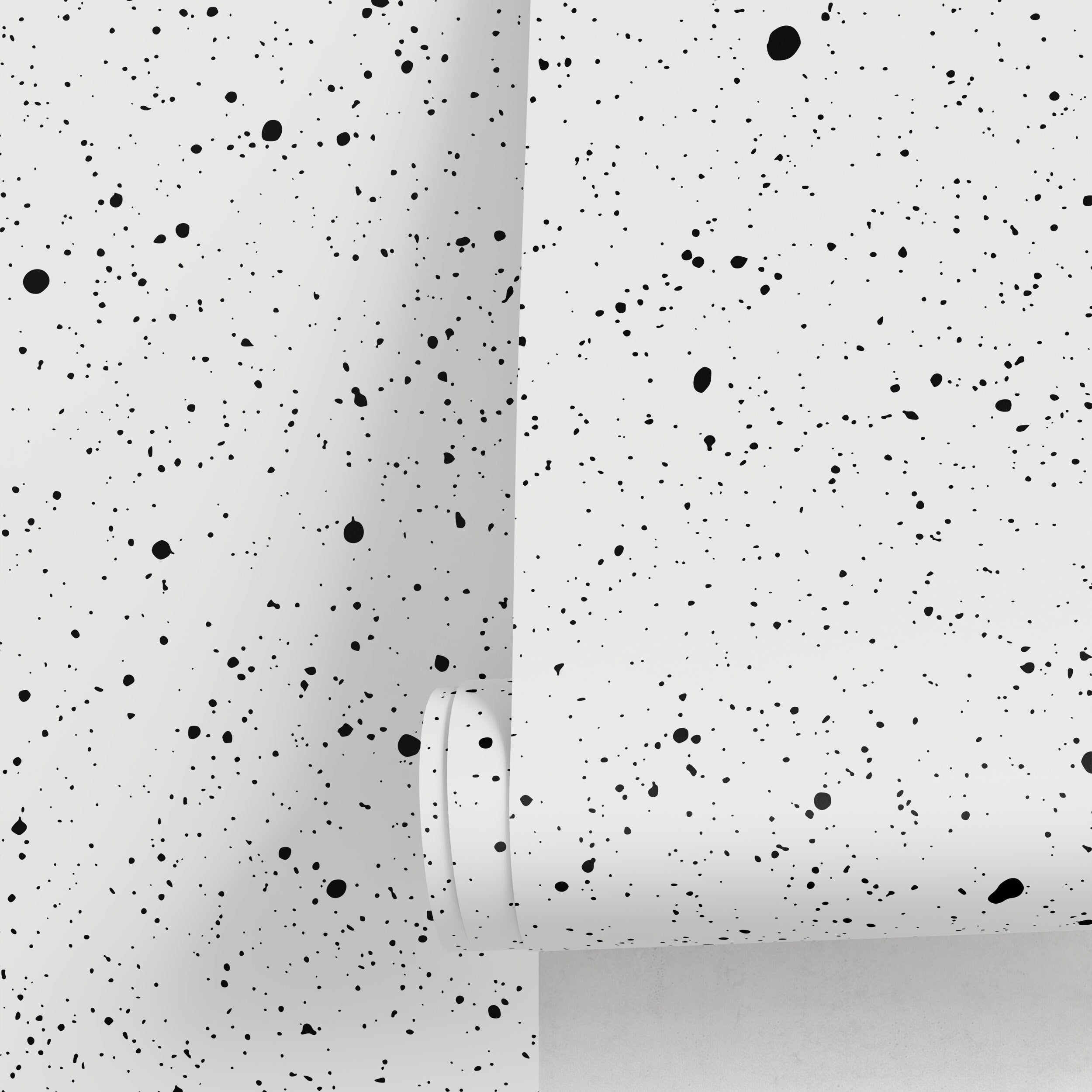 Abstract Wallpaper With An Artistic Splatter Motif In Black And White - A562