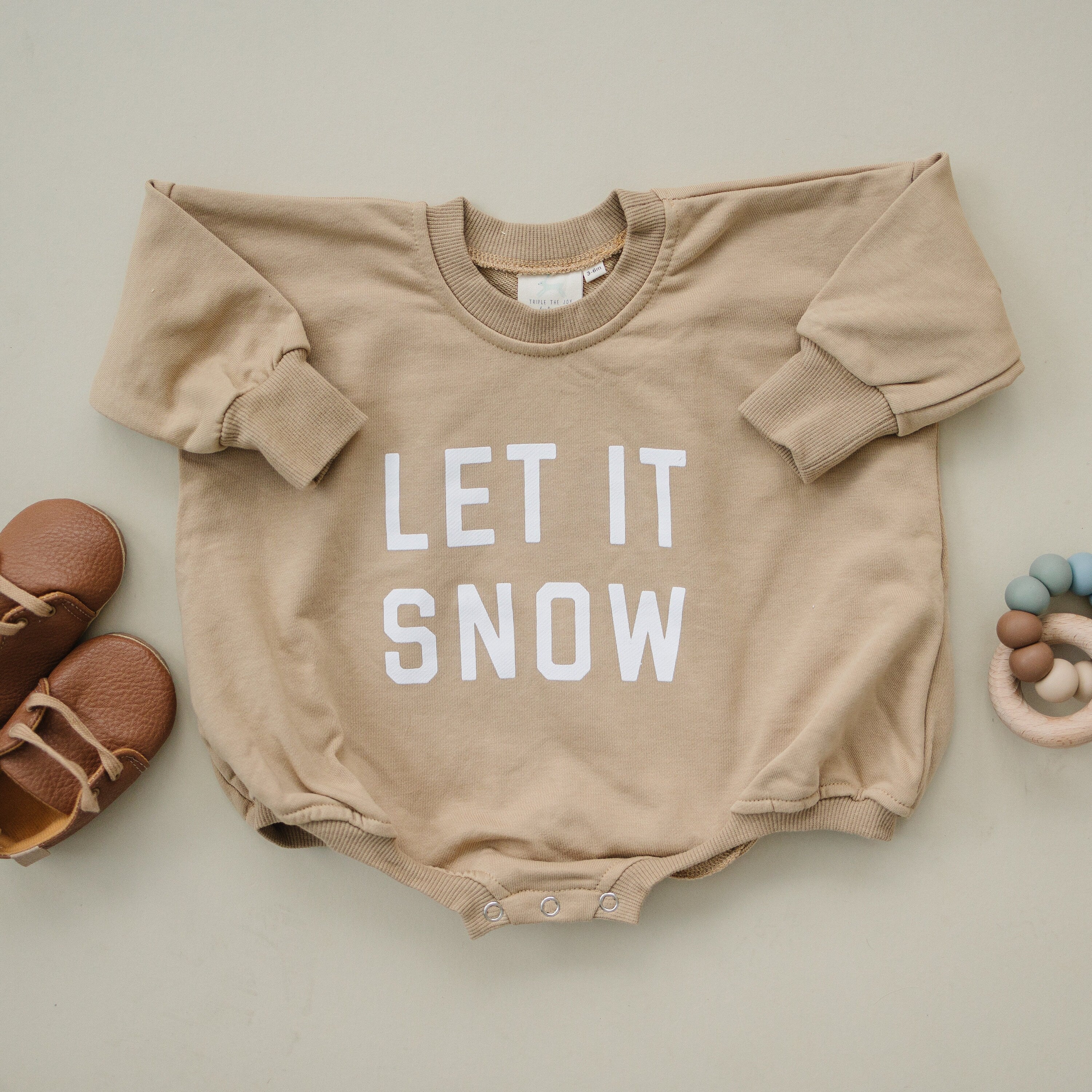 Let It Snow Sweatshirt Romper - More Colors