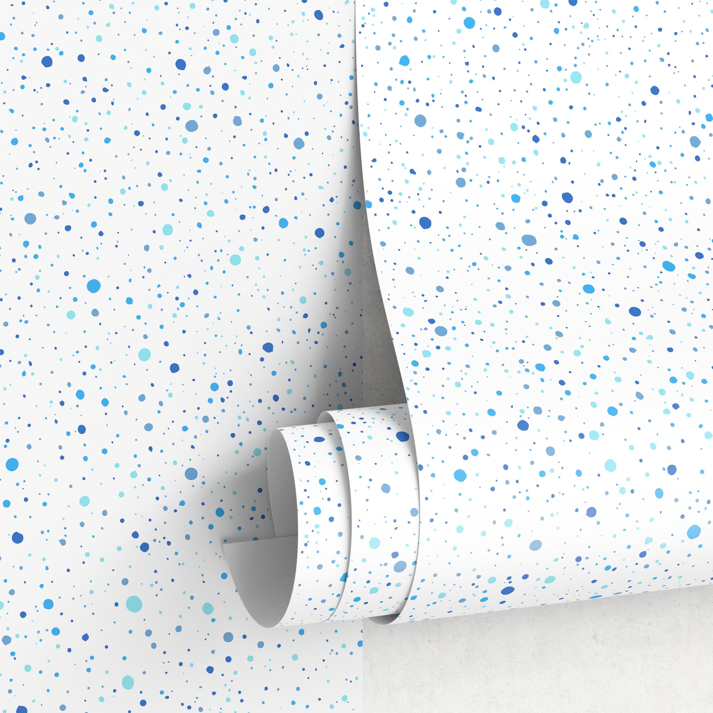 Abstract Wallpaper With A Splatter Dot Motif In Blue - A114