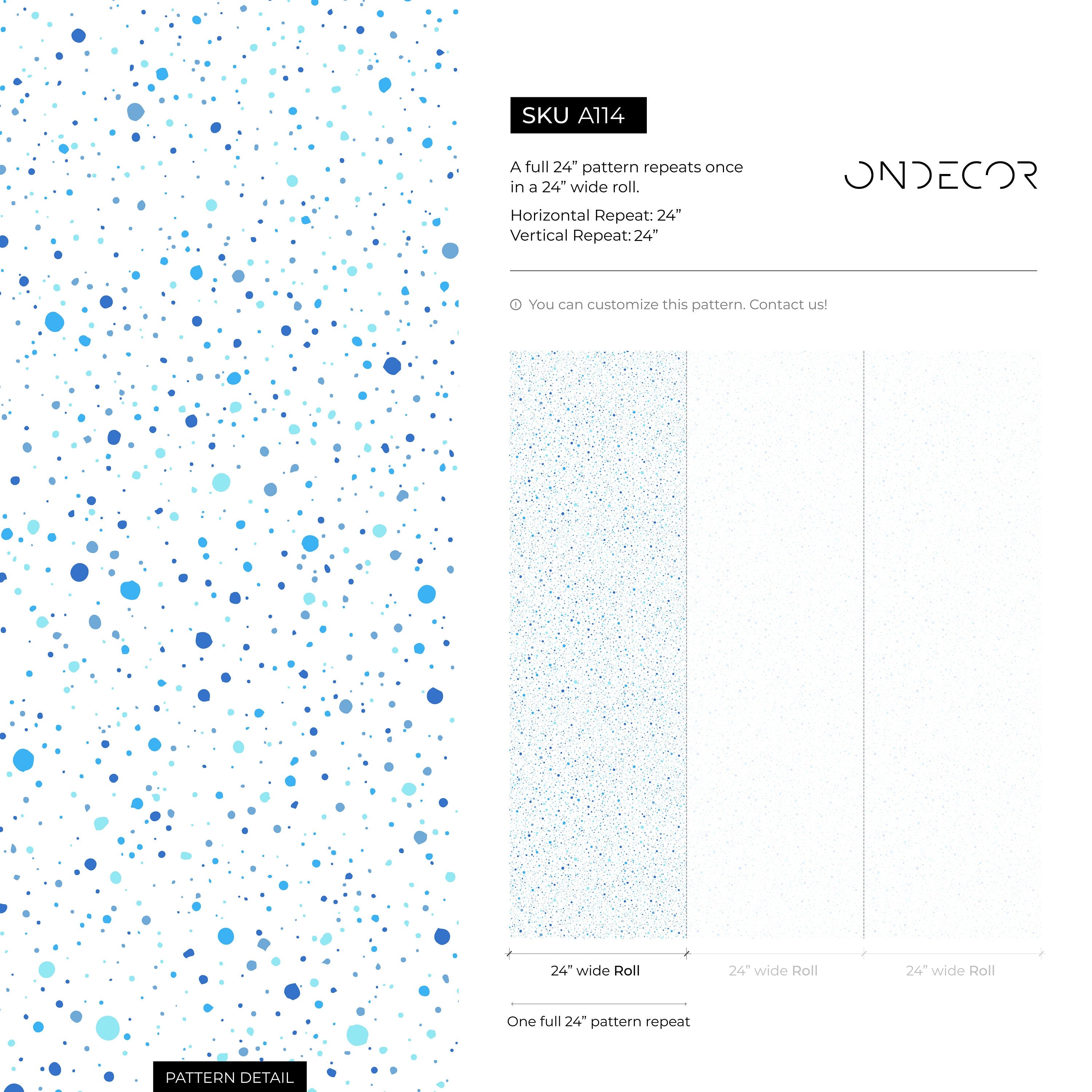 Abstract Wallpaper With A Splatter Dot Motif In Blue - A114