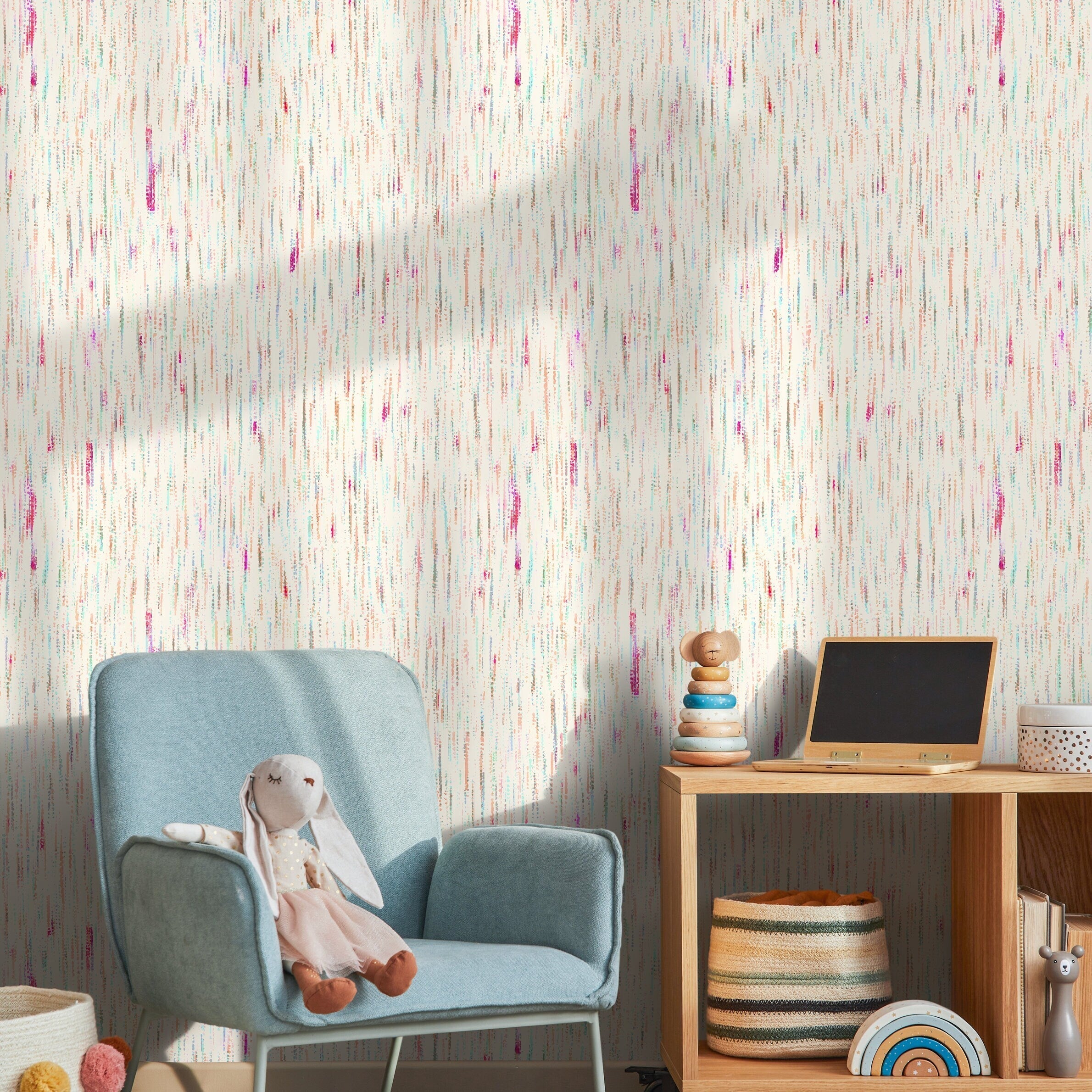 Abstract Wallpaper With Colorful Dotted Streaks In Pink, Blue, And Orange - A803