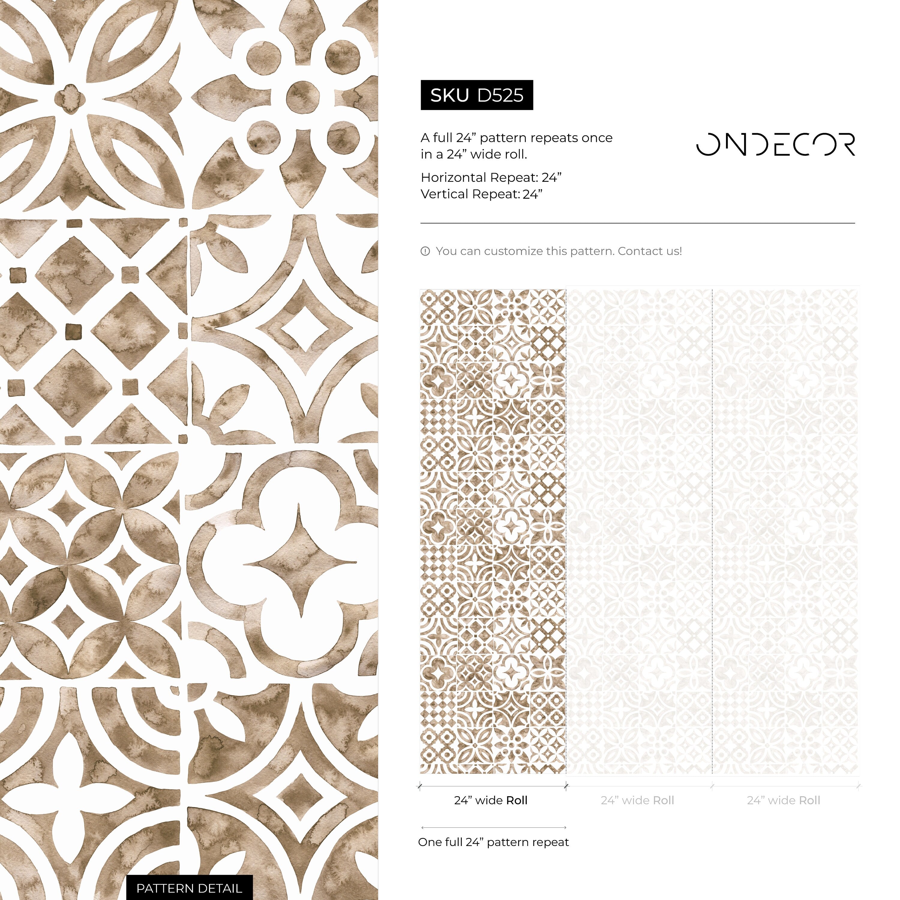 Tile Wallpaper With A Patchwork Motif In Beige - D525