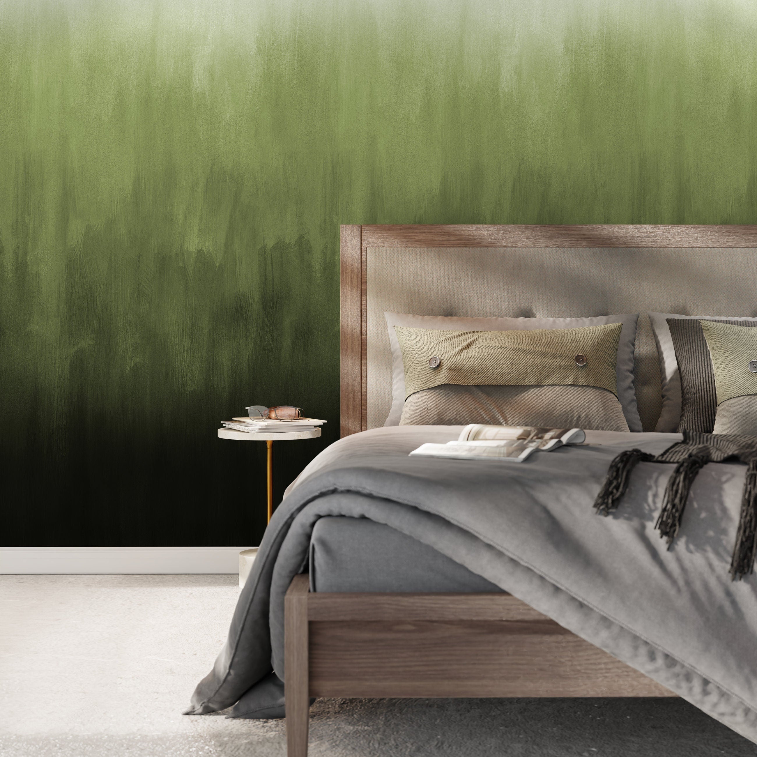Abstract Wallpaper With An Ombre Effect In Green And Black - X160