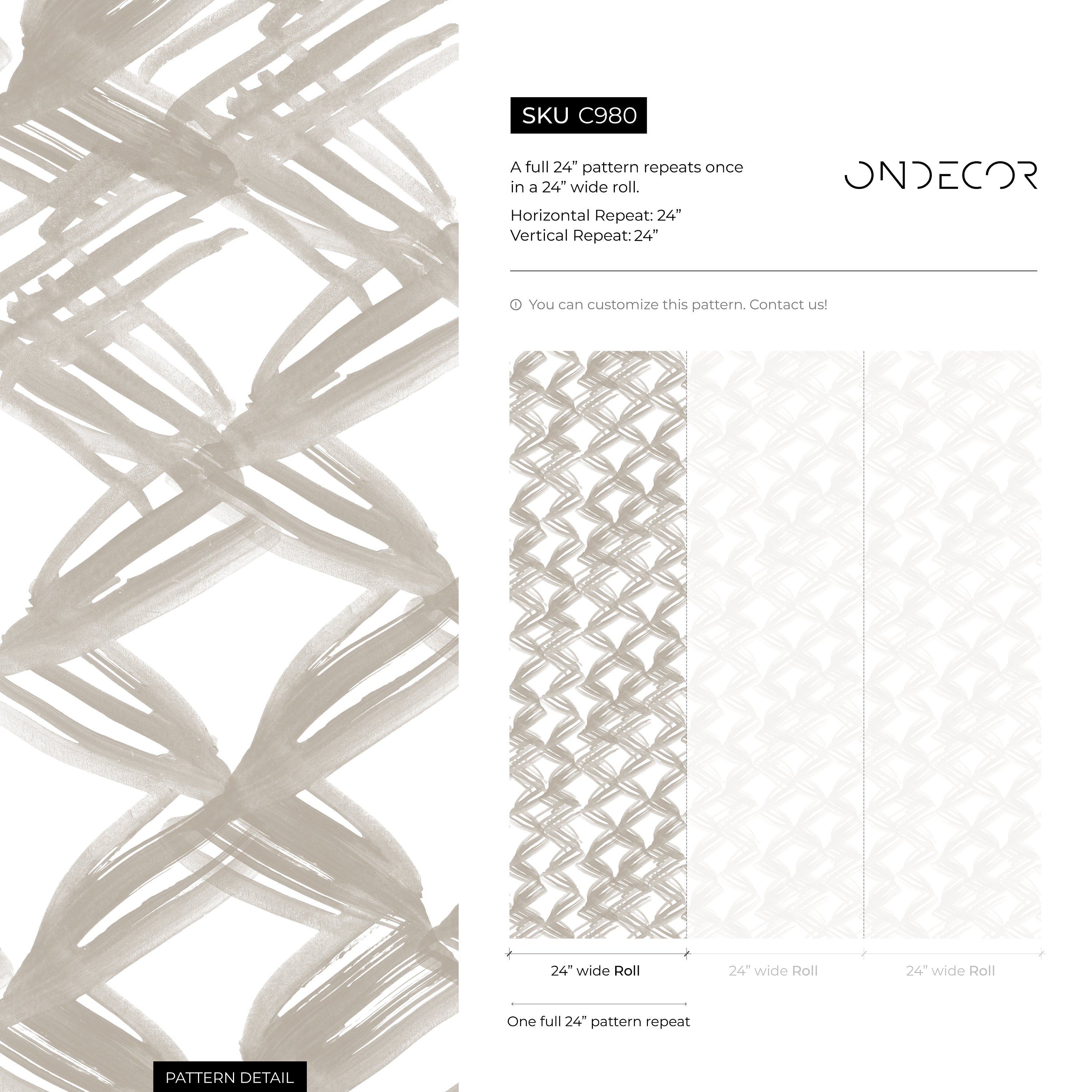 Abstract Wallpaper With A Woven Brushstroke Motif In Taupe - C980