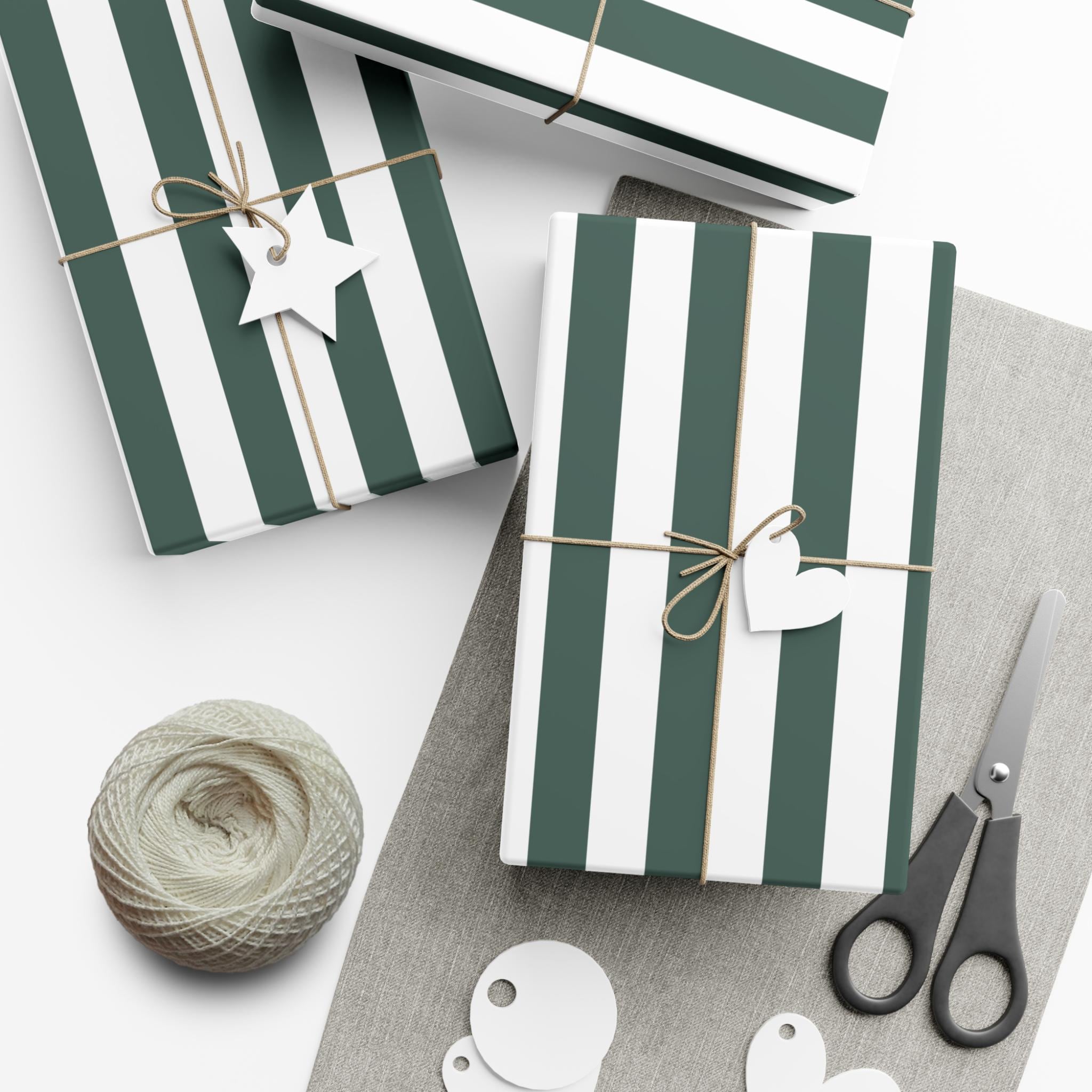 Green Striped Wrapping Paper