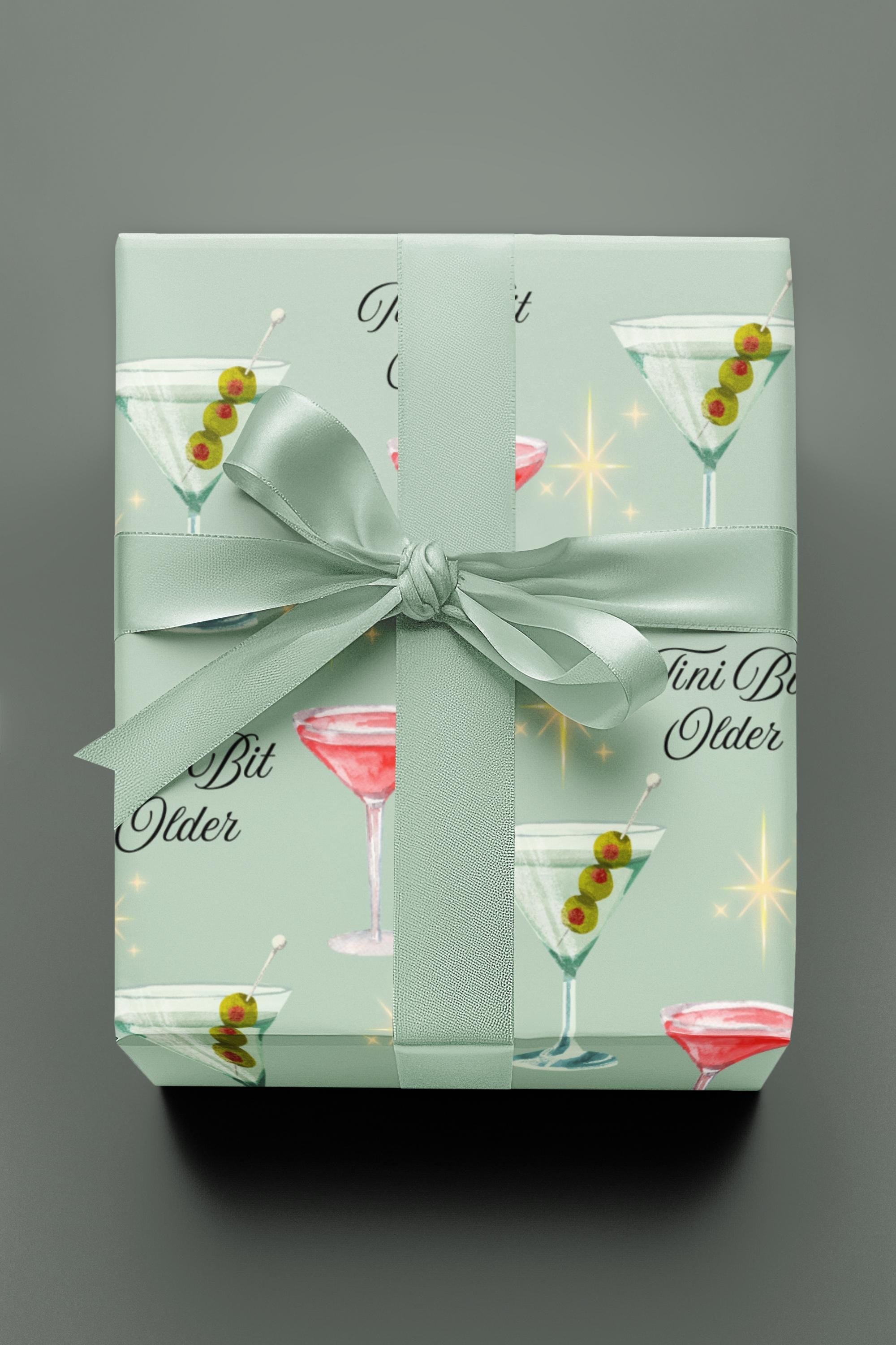 Martini Birthday Wrapping Paper – Tini Bit Older Theme