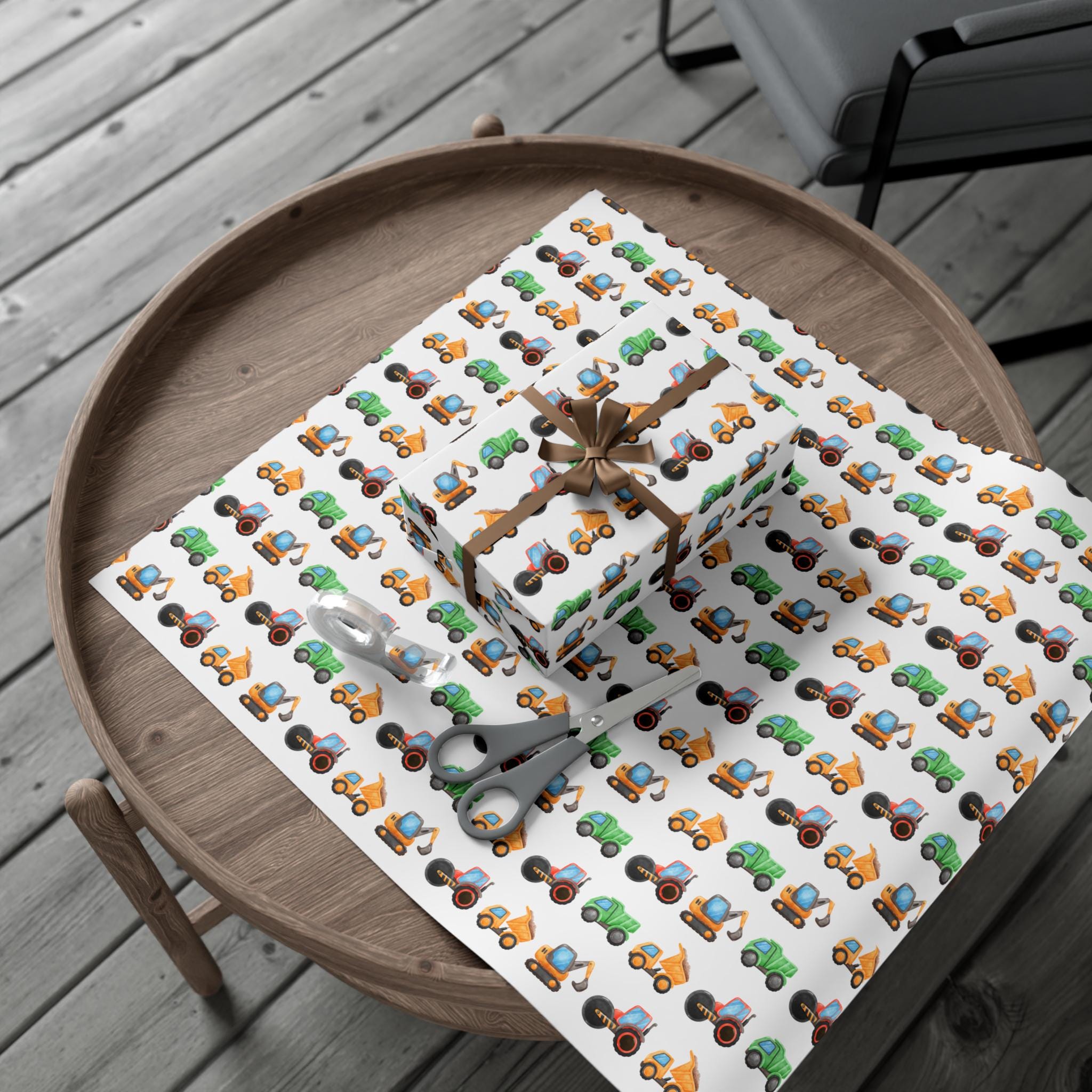 Construction Trucks Wrapping Paper