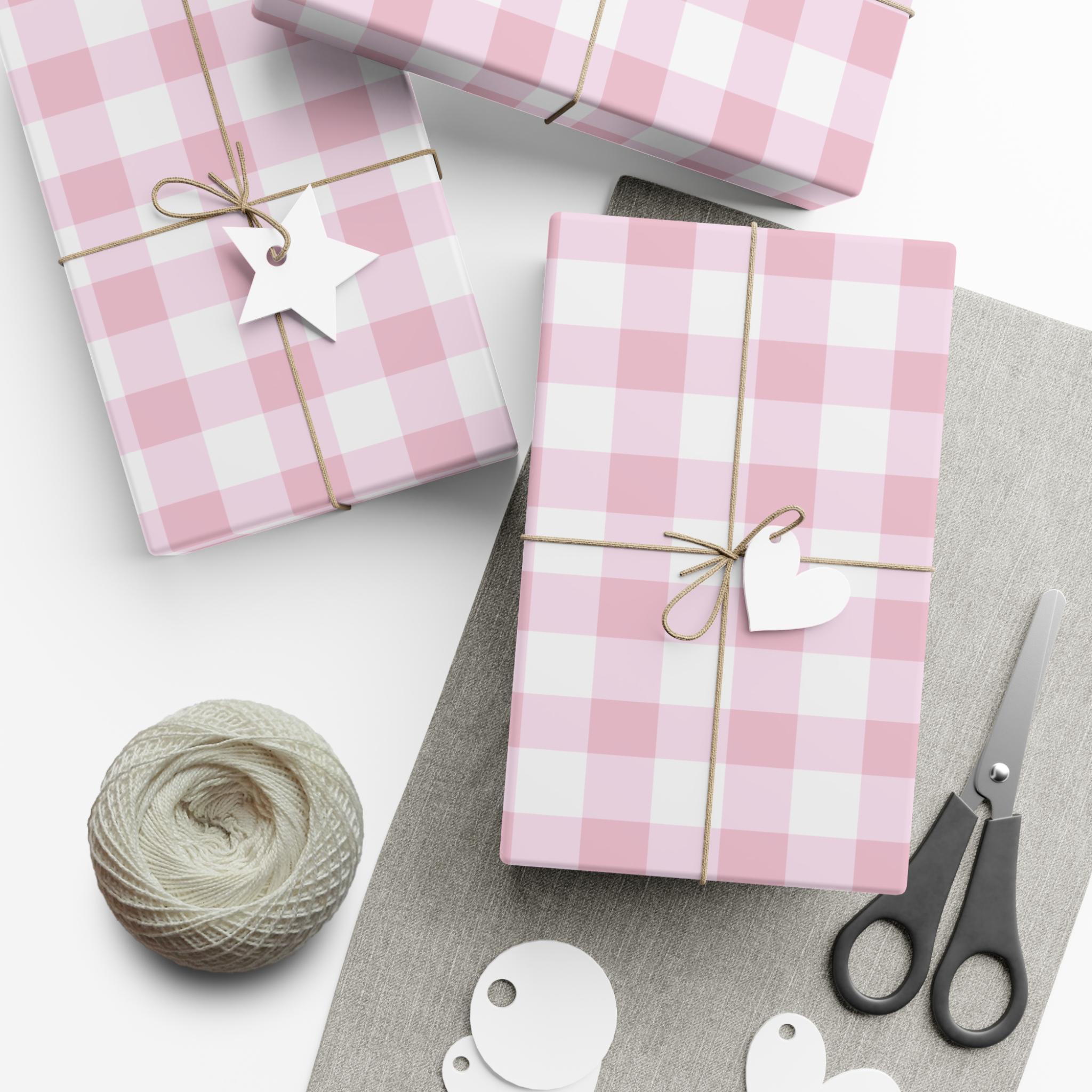 Light Pink Gingham Wrapping Paper