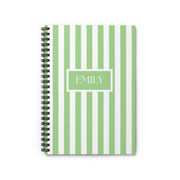 Green Striped Personalized Notebook