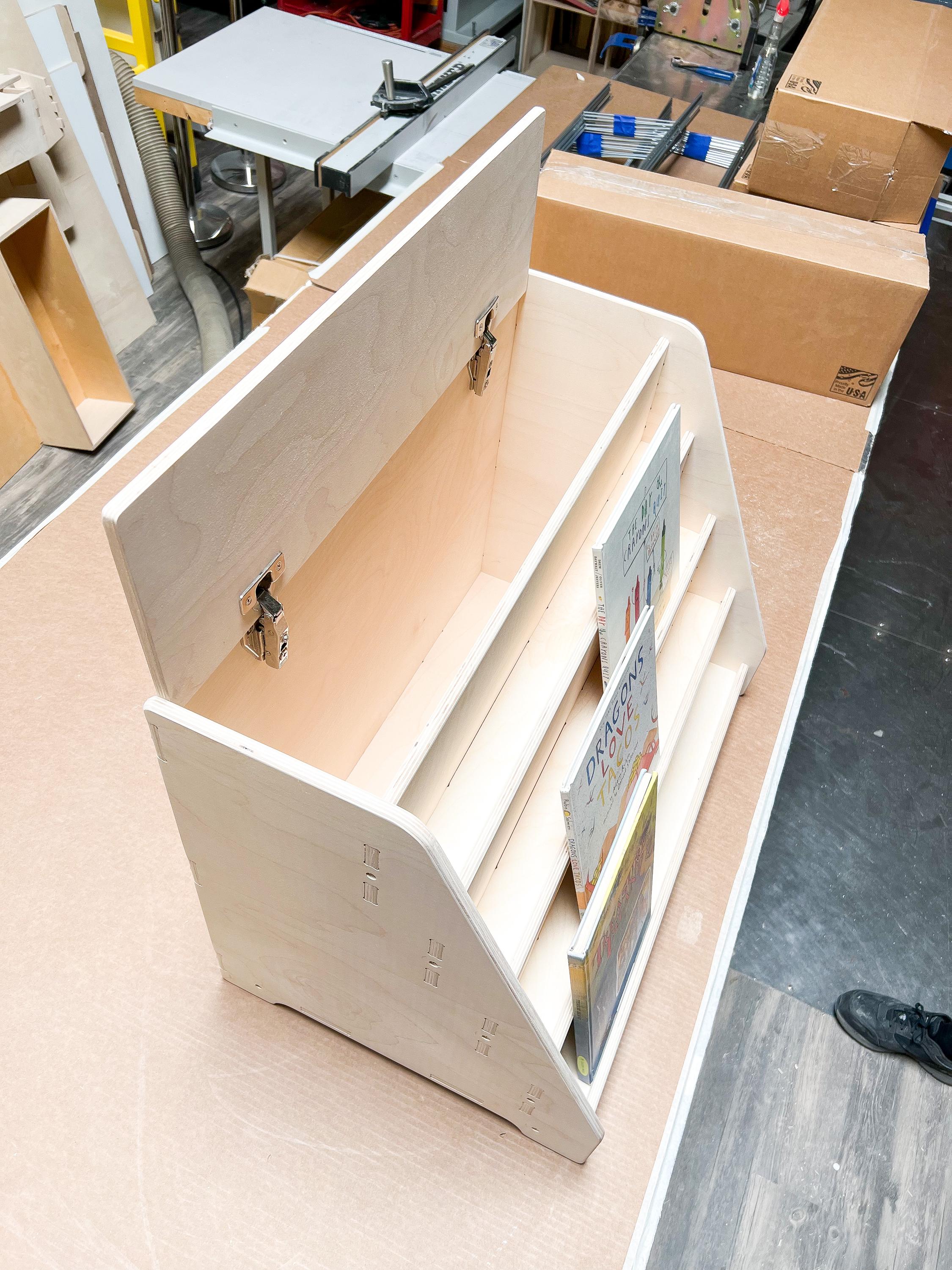 Tomiboy- Bookshelf With Hidden Storage