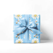 Bumblebees And Daisies Wrapping Paper