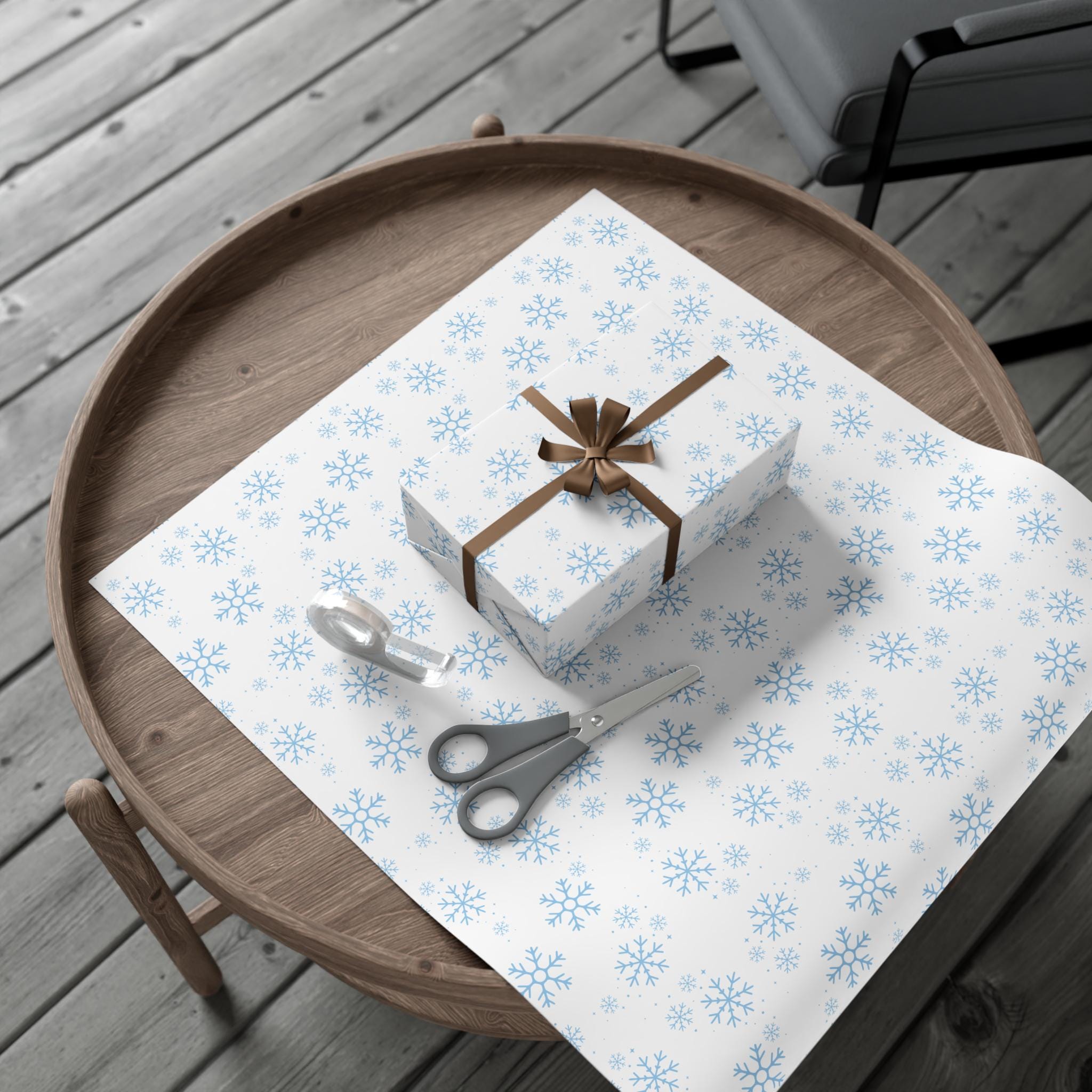 Blue Snowflake Wrapping Paper