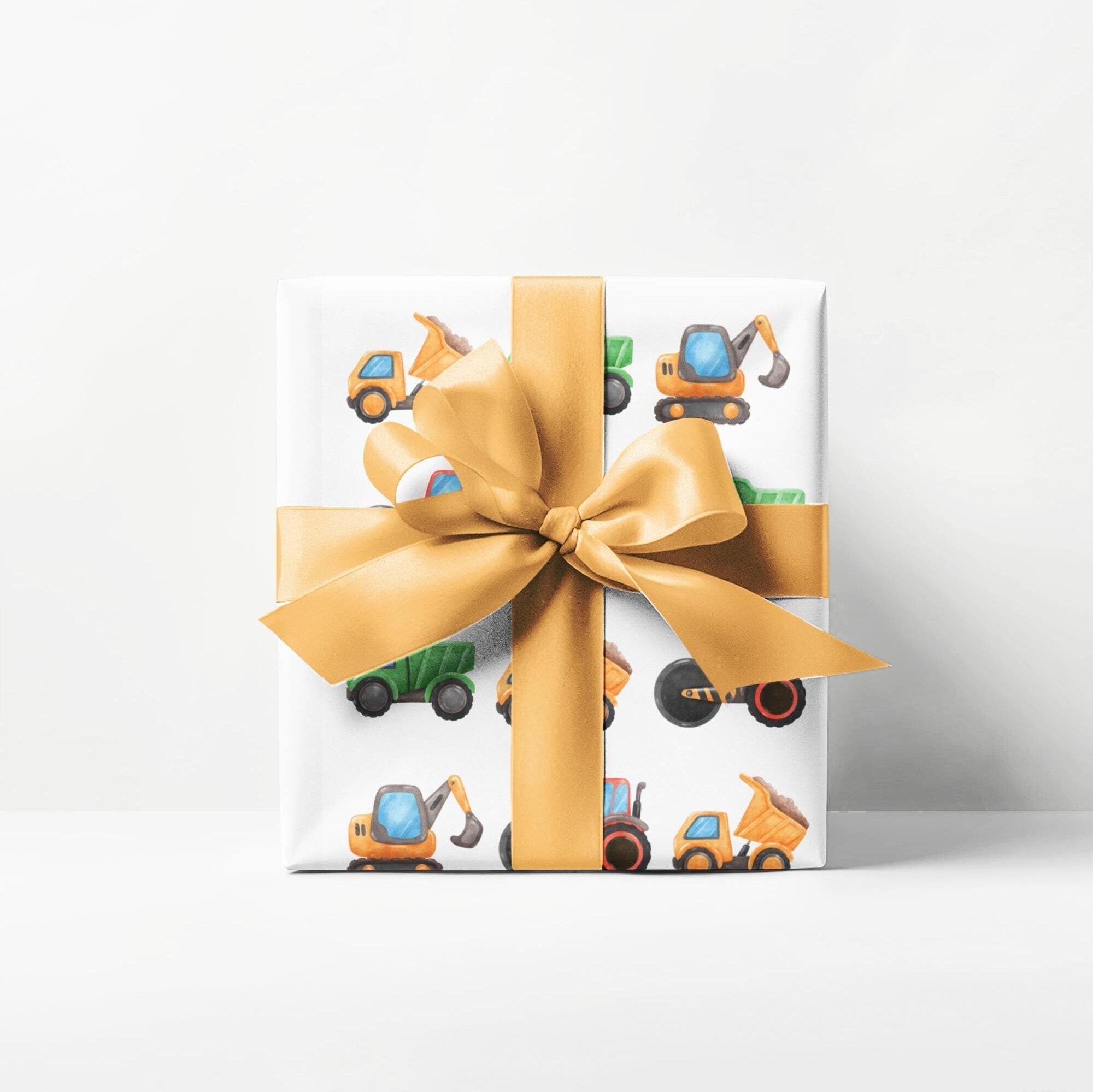 Construction Trucks Wrapping Paper