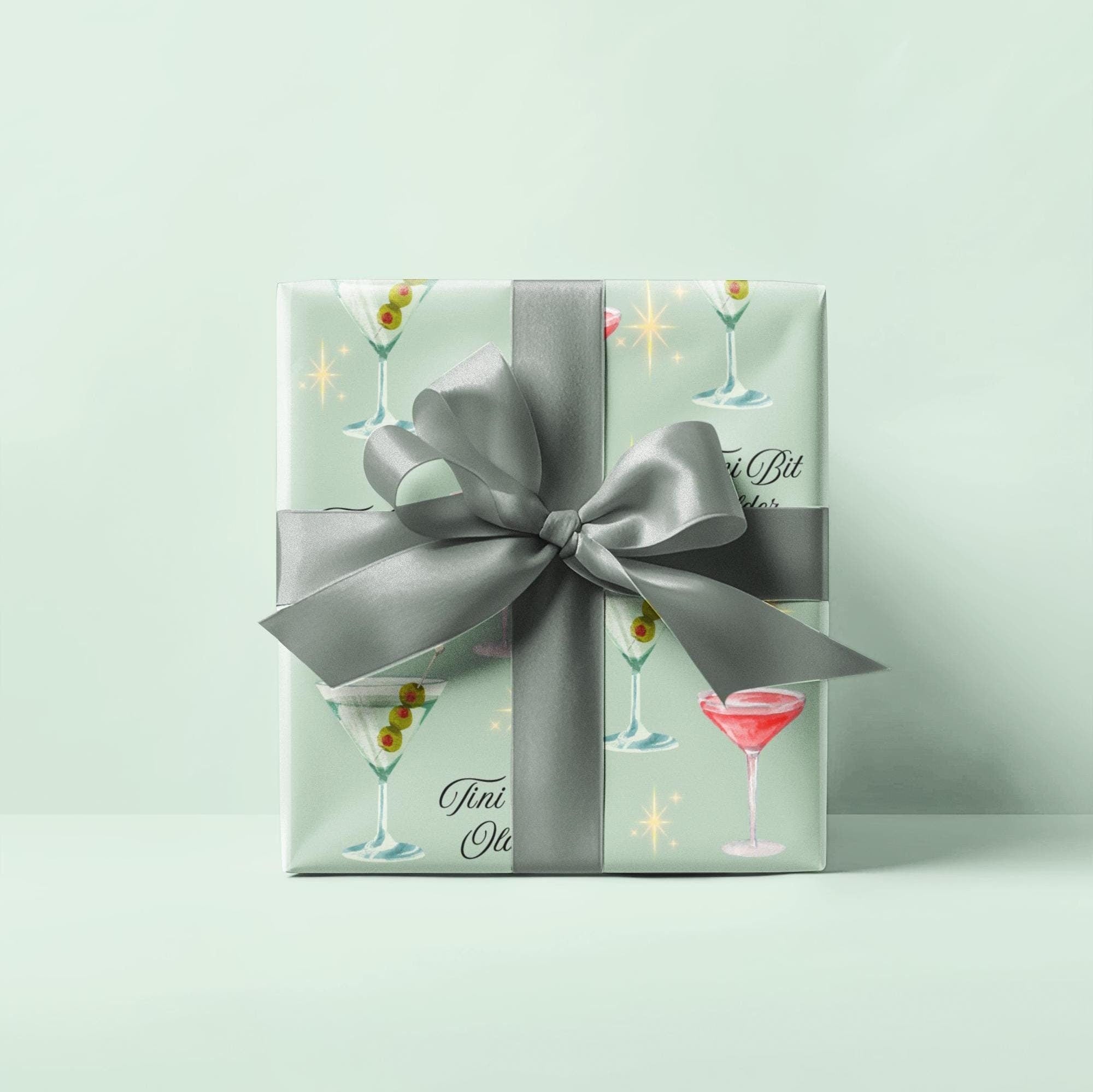 Martini Birthday Wrapping Paper – Tini Bit Older Theme