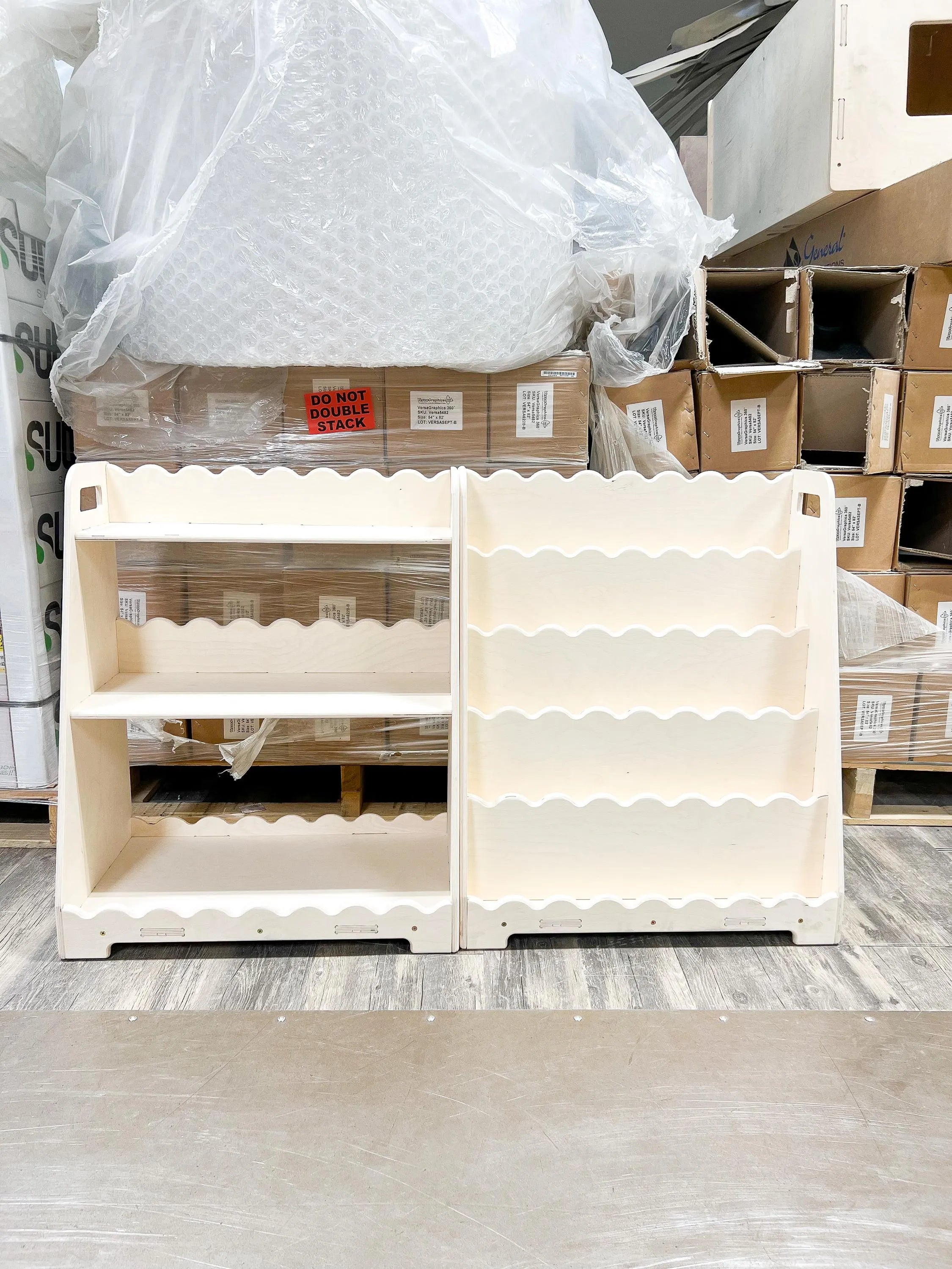 Lori Scalloped- Bookshelf + Toy Shelf Set
