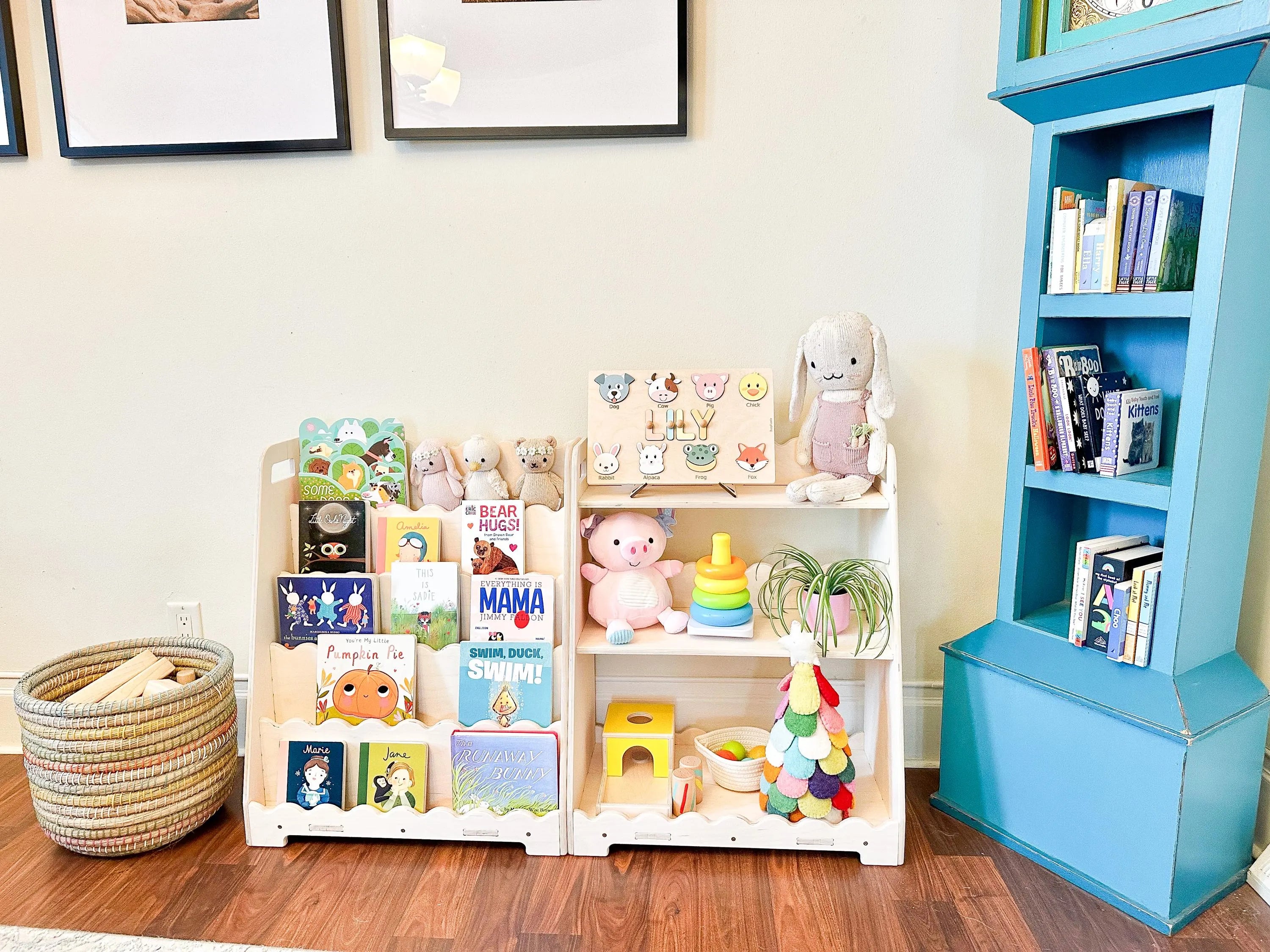 Lori Scalloped- Bookshelf + Toy Shelf Set