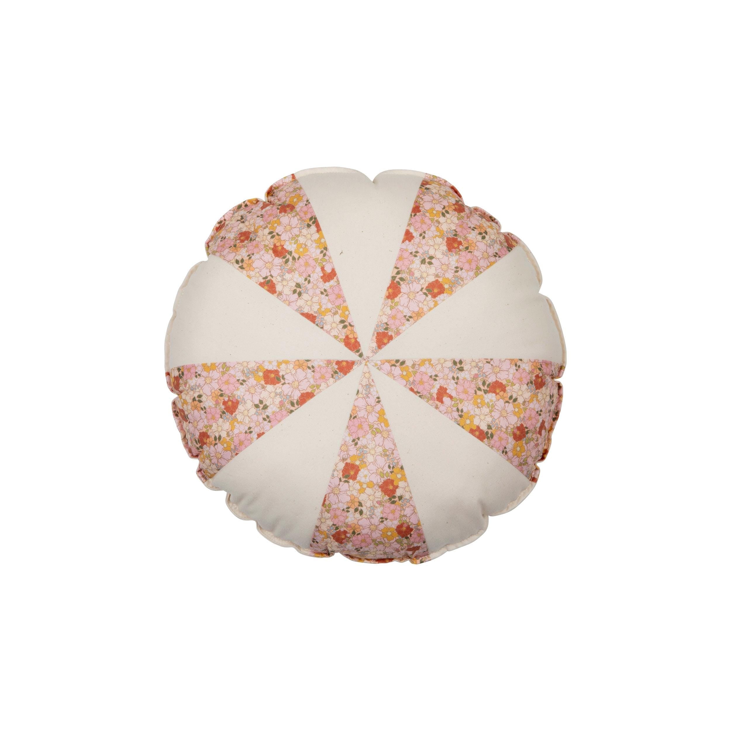 “spring Garden” Round Patchwork Pillow