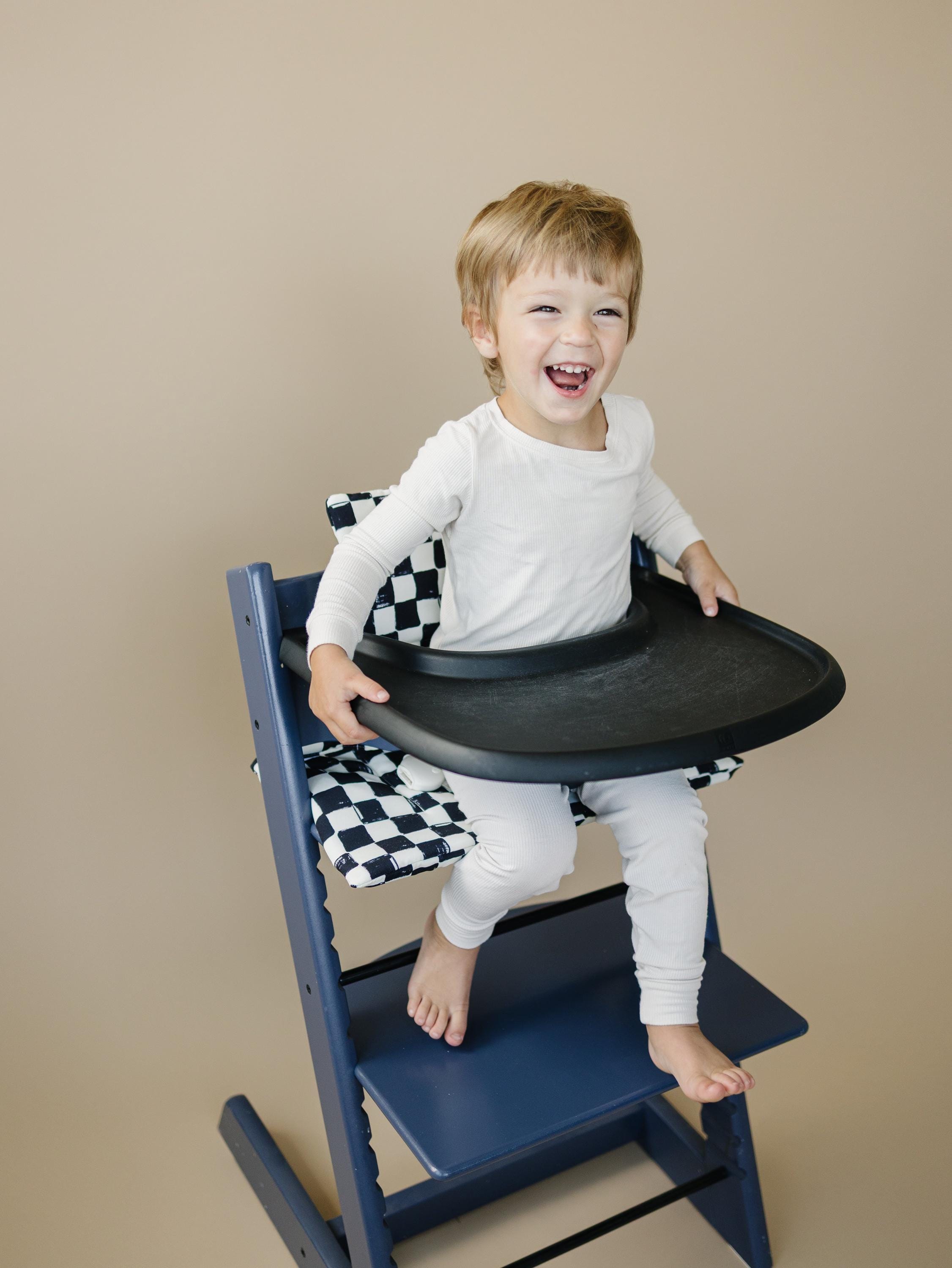 Black & White Checkered Cushion For The Stokke Tripp Trapp Highchair