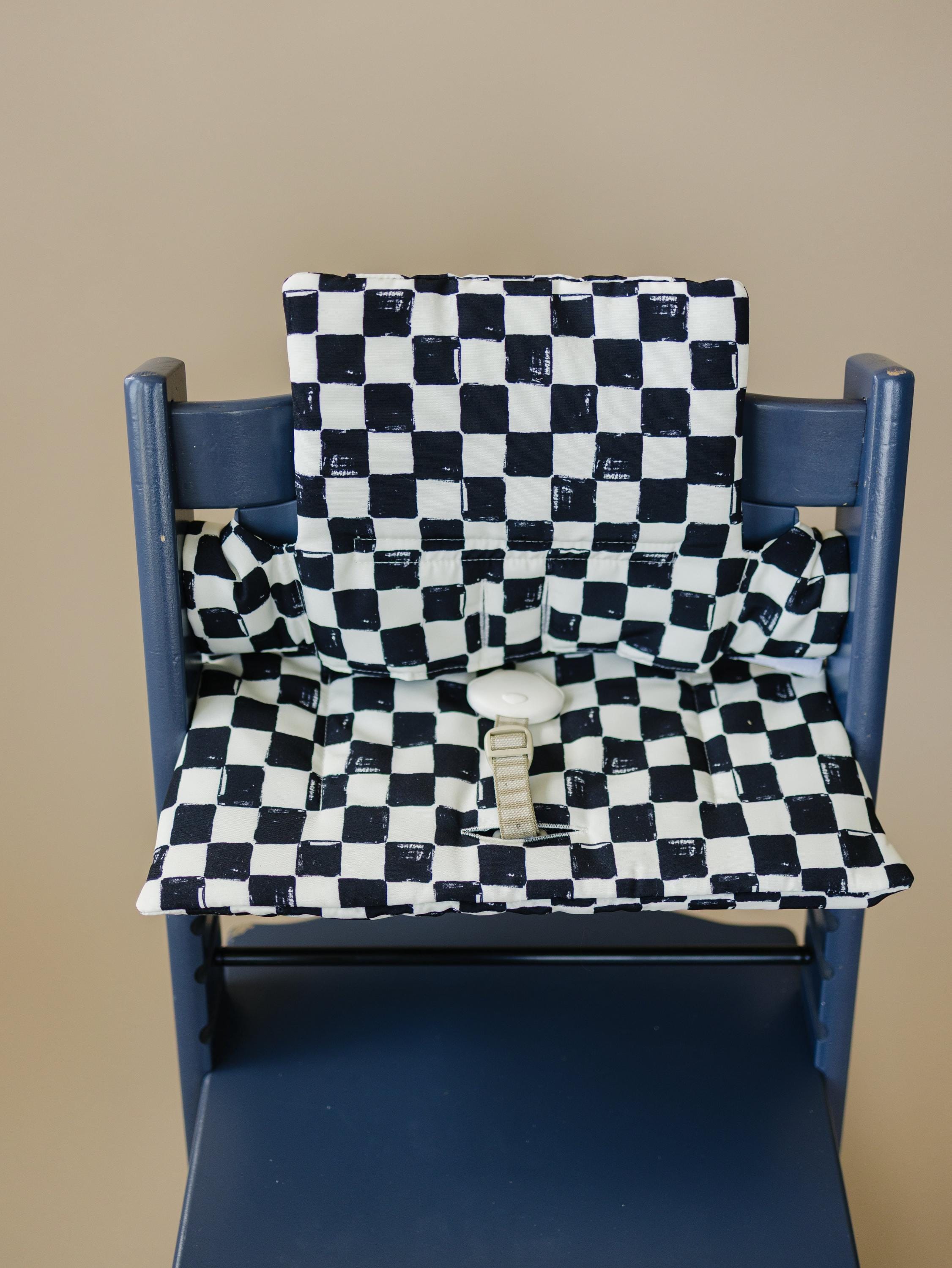 Black & White Checkered Cushion For The Stokke Tripp Trapp Highchair