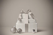 Beige Neutral Striped Holiday Wrapping Paper