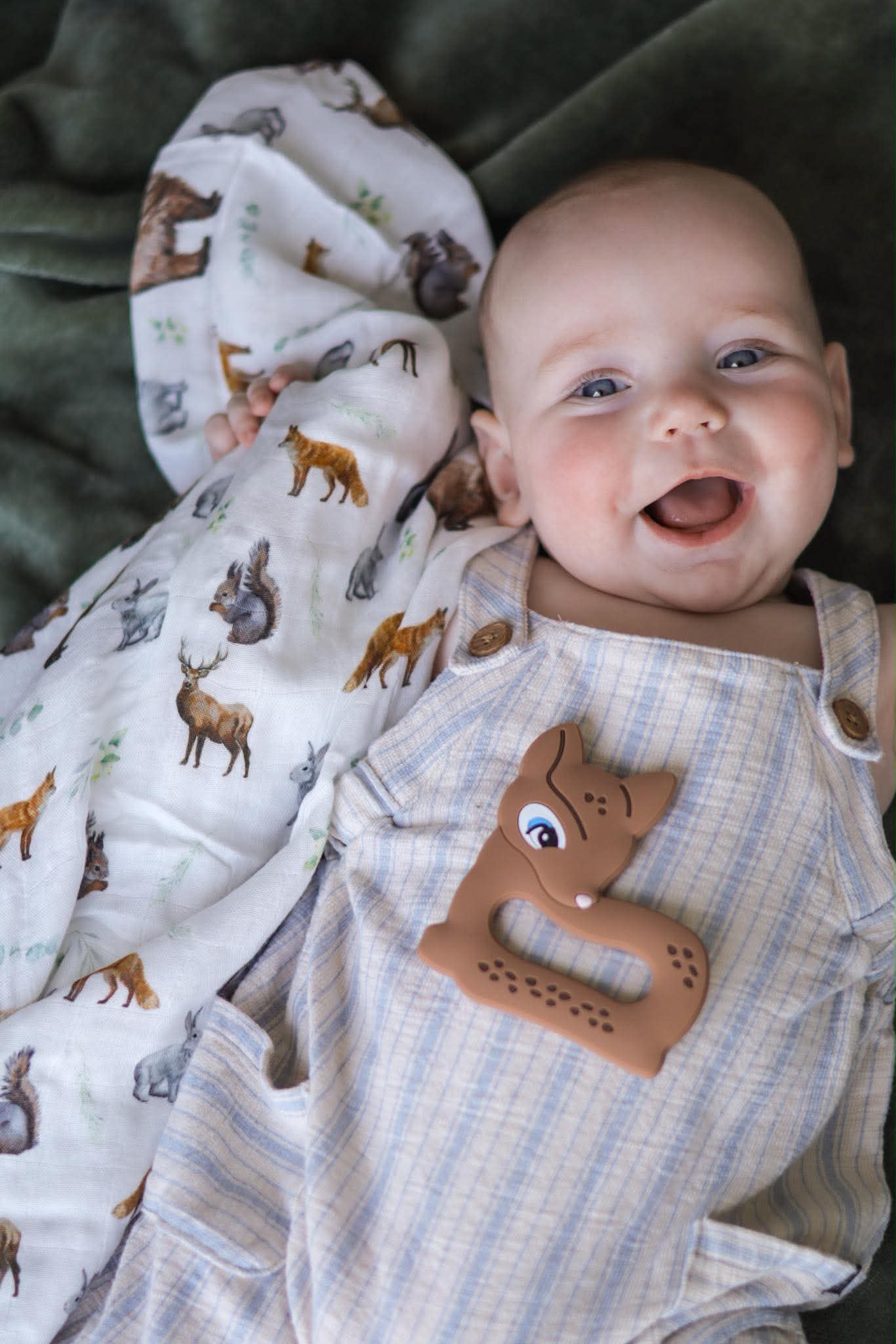 Forest Animals Theme Organic Blanket - Baby Shower Gift