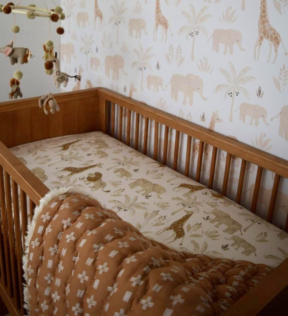 Kendi Crib Fitted Sheet – Safari Animal