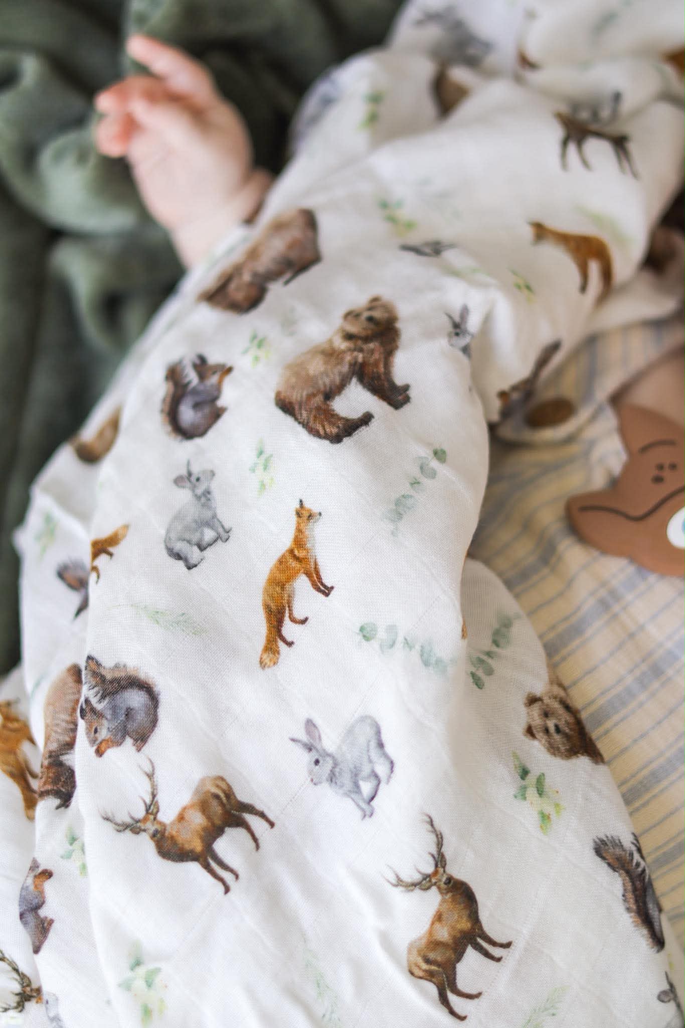 Forest Animals Theme Organic Blanket - Baby Shower Gift