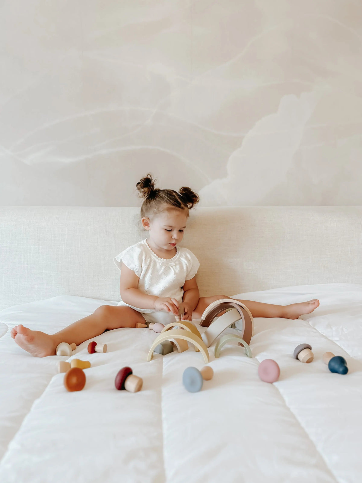 Rainbow Silicone Stacking Toy - Set Of 10 | Lytl®️