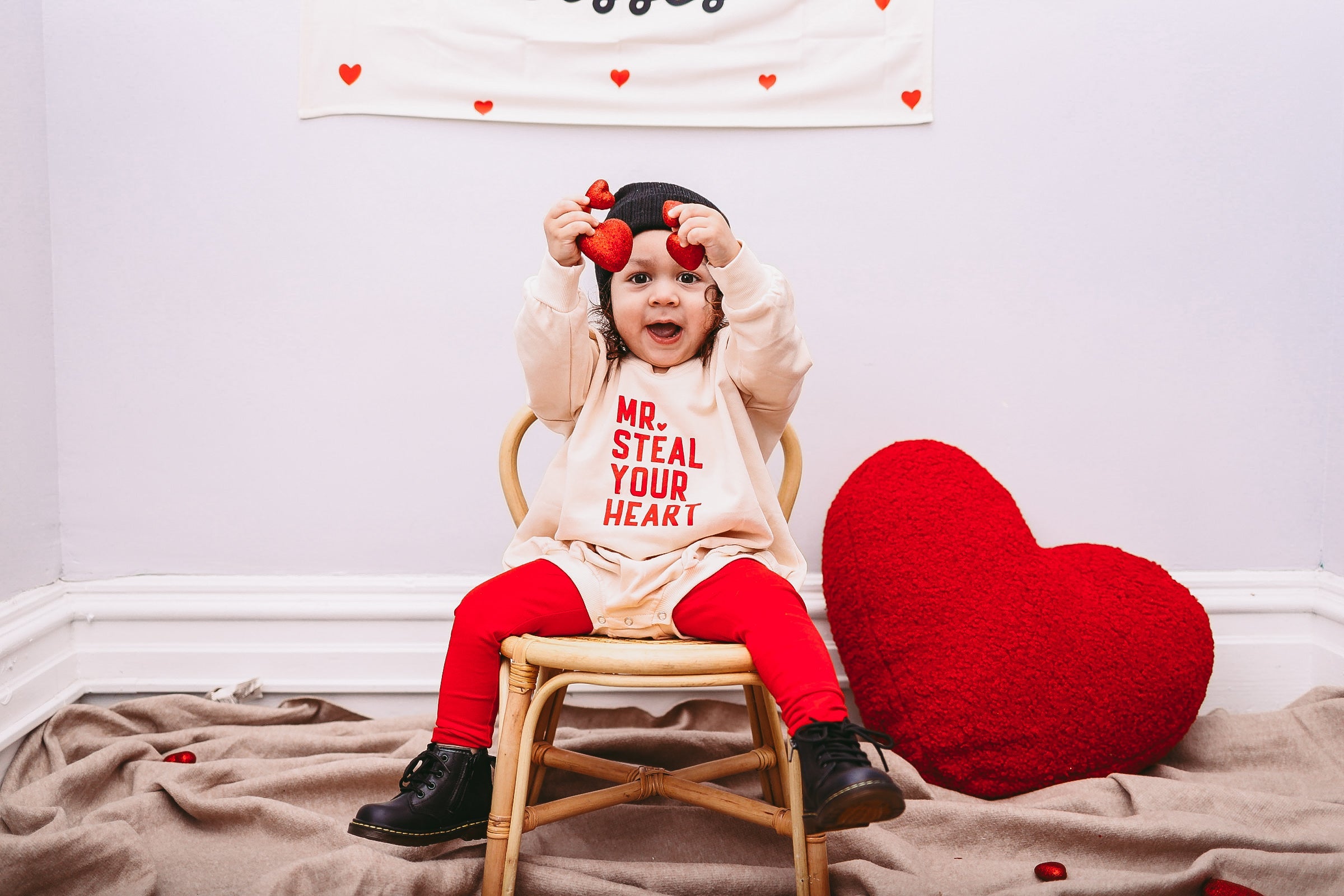Mr. Steal Your Heart Sweatshirt Romper - More Colors