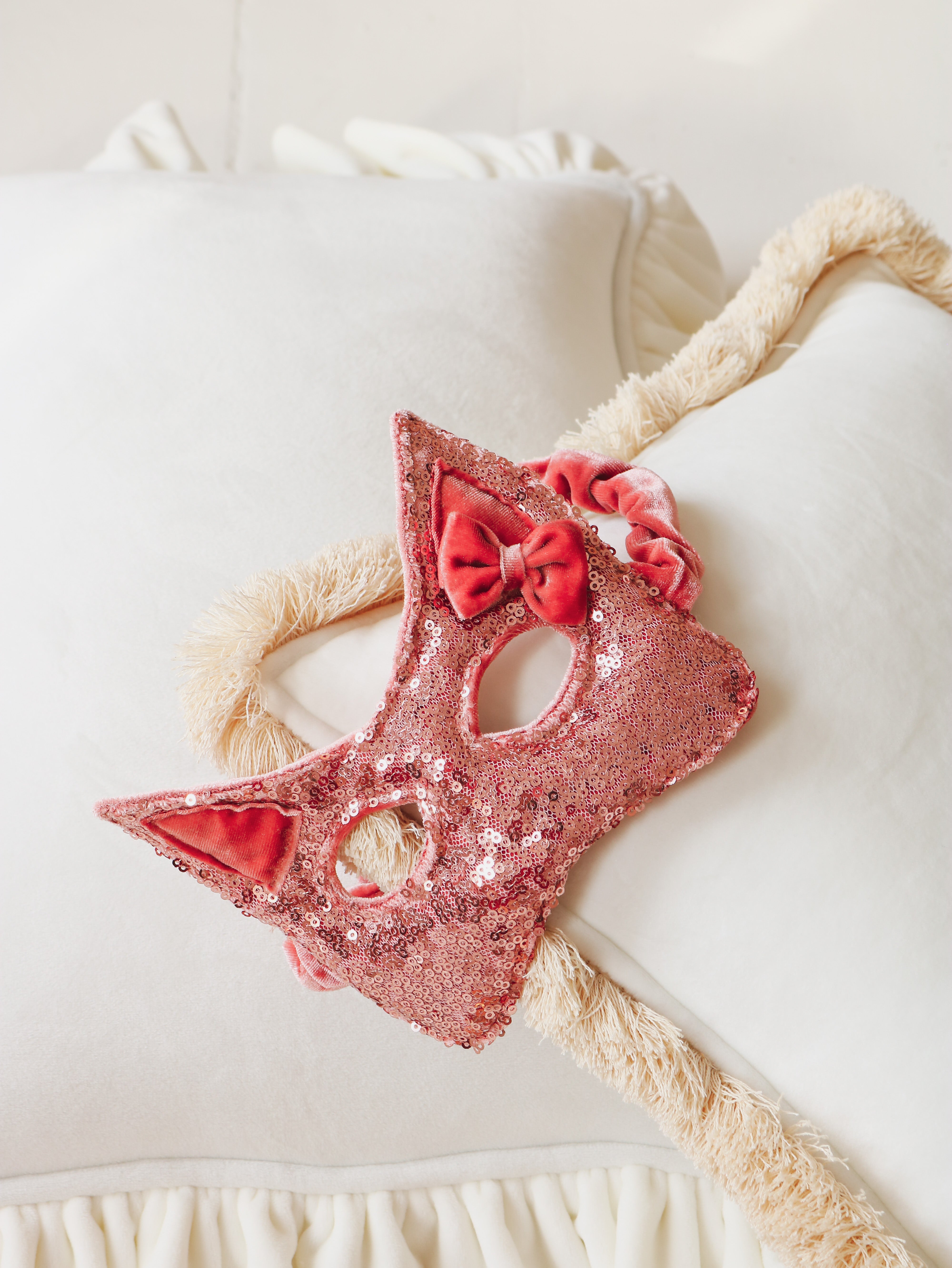 Pink Sequins - Cat Mask