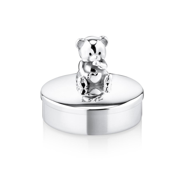 Teddy Sterling Silver Keepsake Box By Krysaliis