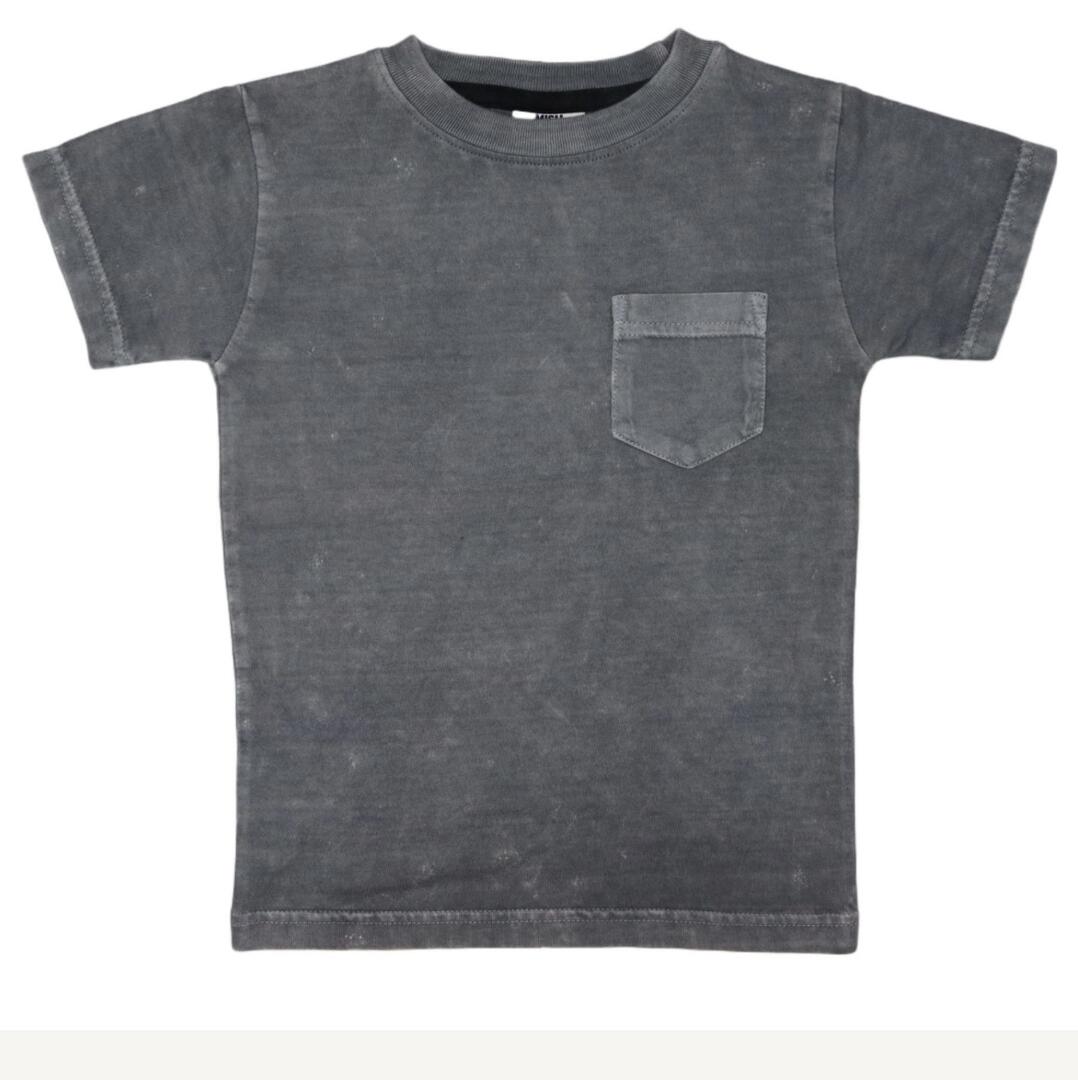 Kids Solid Enzyme Pocket Tee - Coal