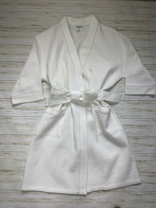 Waffle Robe With Seersucker Piping -miller Collection