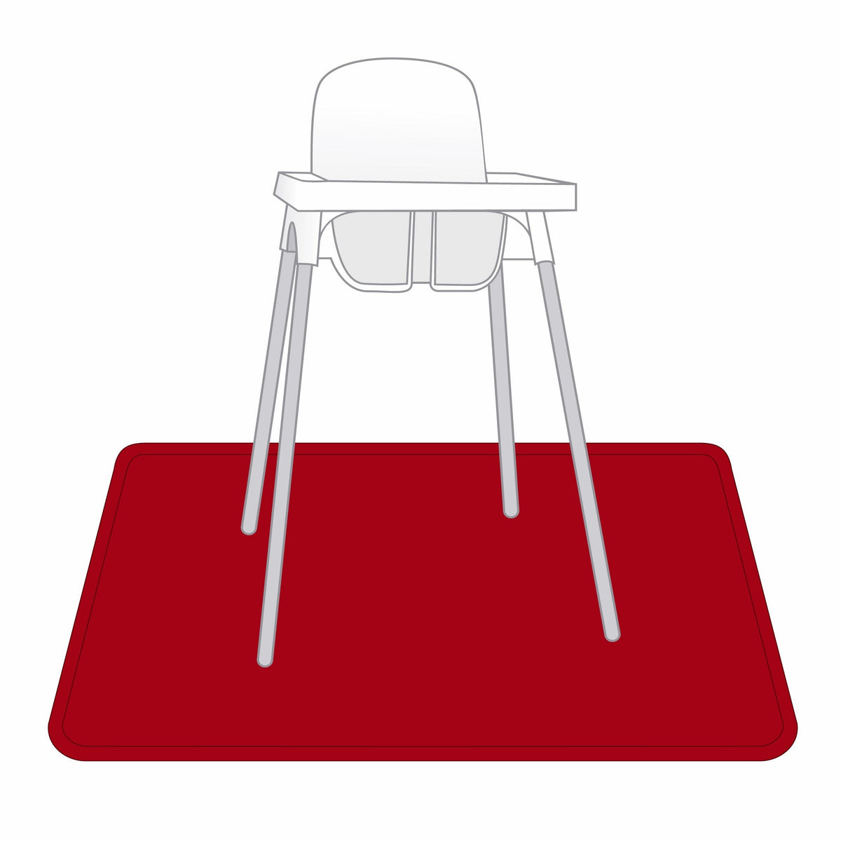 Solid Candy Apple Red Minimalist Splash Mat - A Waterproof Catch-all For Highchair Spills And More!