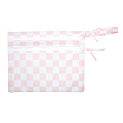 Pretty Pink Checkerboard - Waterproof Wet Bag (for Mealtime, On-the-go, And More!)